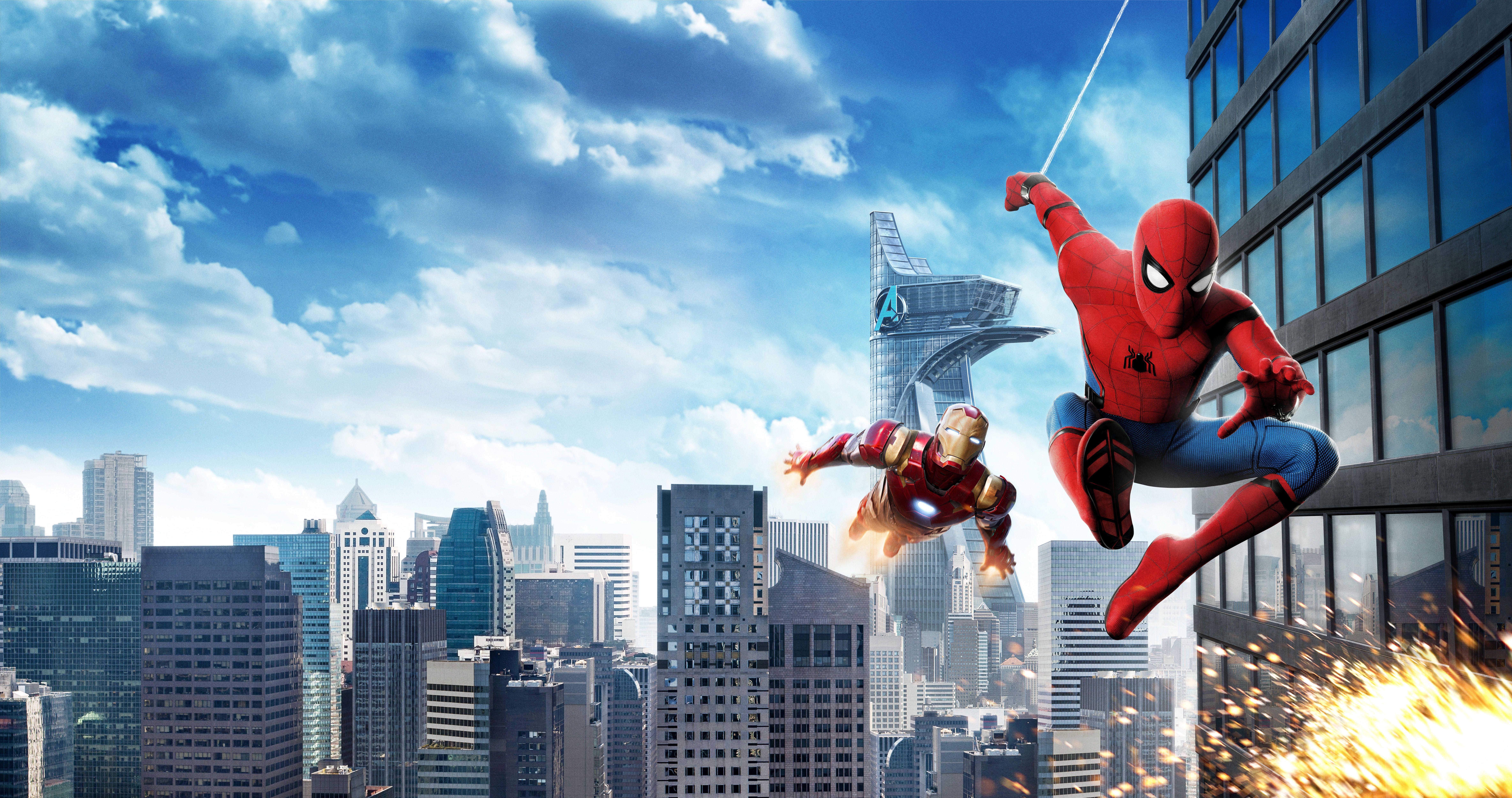 Wallpaper Spider Man: Homecoming, Iron Man, HD, 4K, 8K, Movies