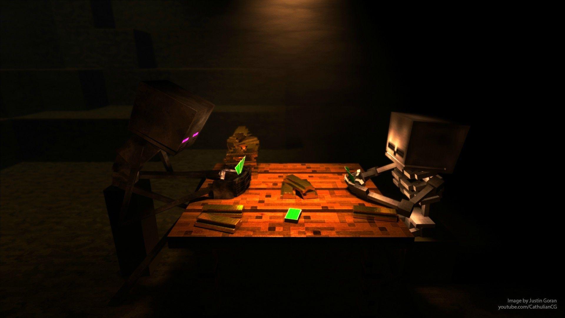Enderman Poker Minecraft_wallpaper