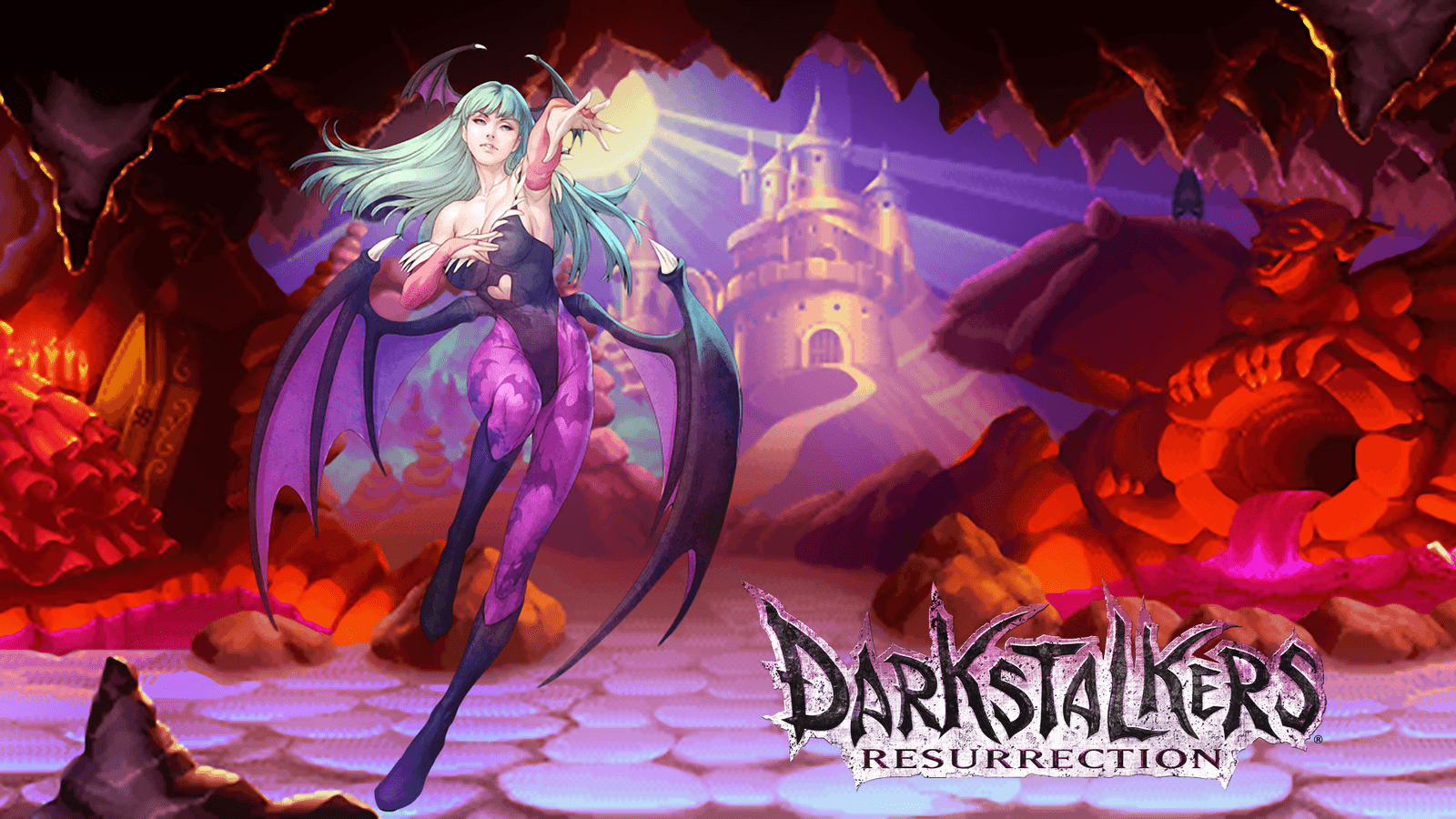 Darkstalkers Vampire Video Game Morrigan Aensland Wings Wallpaper