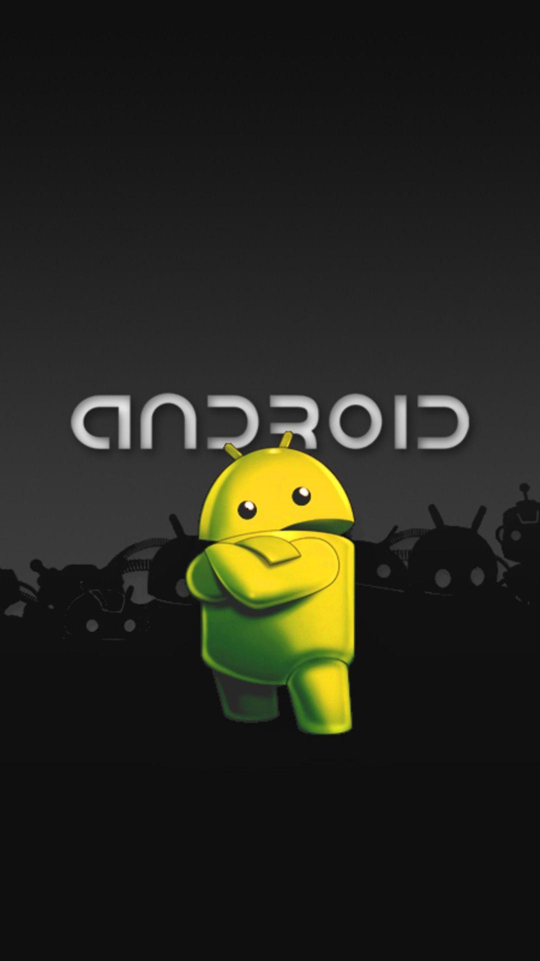 Many variations of wallpaper with android logo