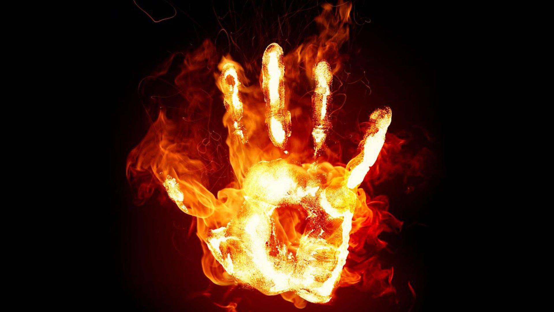 Fire Hand 3D Wallpaper HD