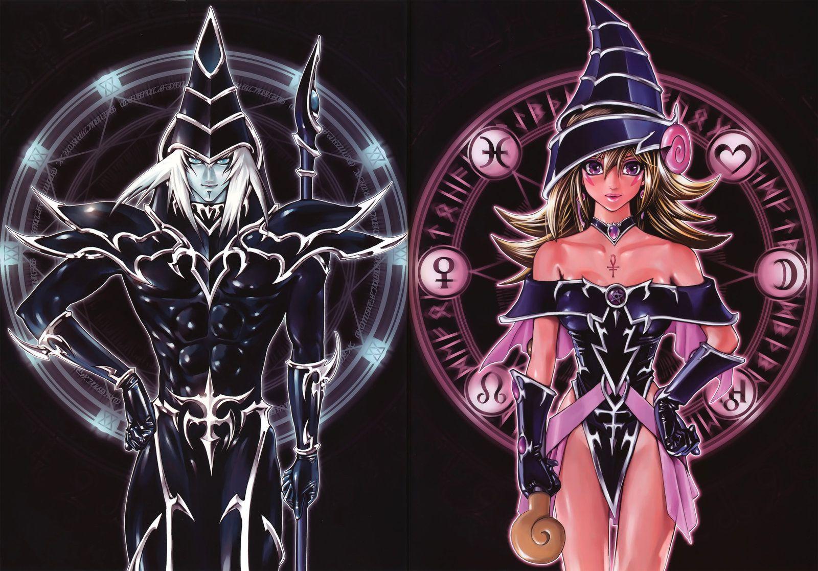Dark Magician and Dark Magician Girl artwork by toailuong.