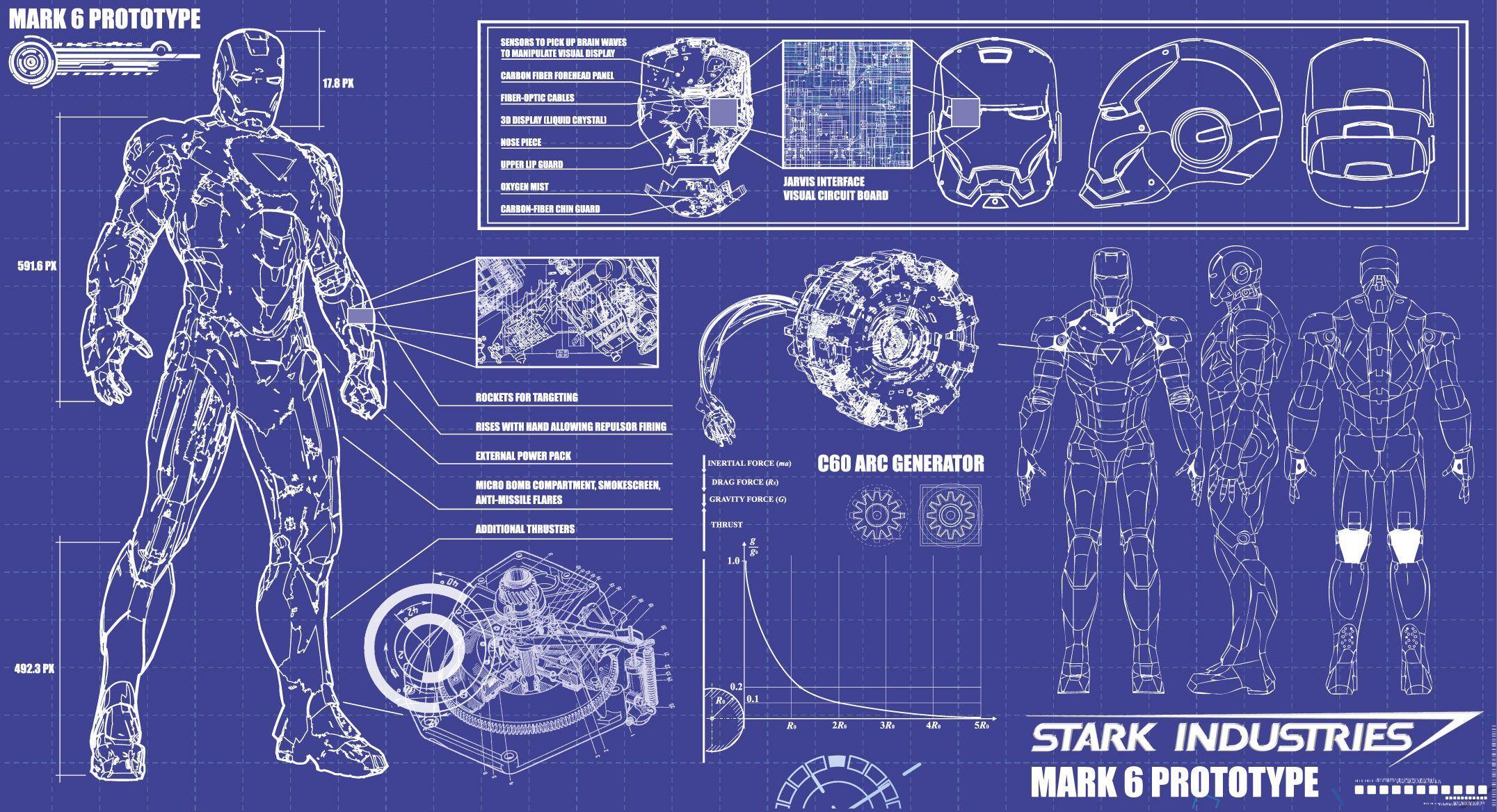 Download Iron Man Blueprints Stark Industries 17202 8 HD Desktop