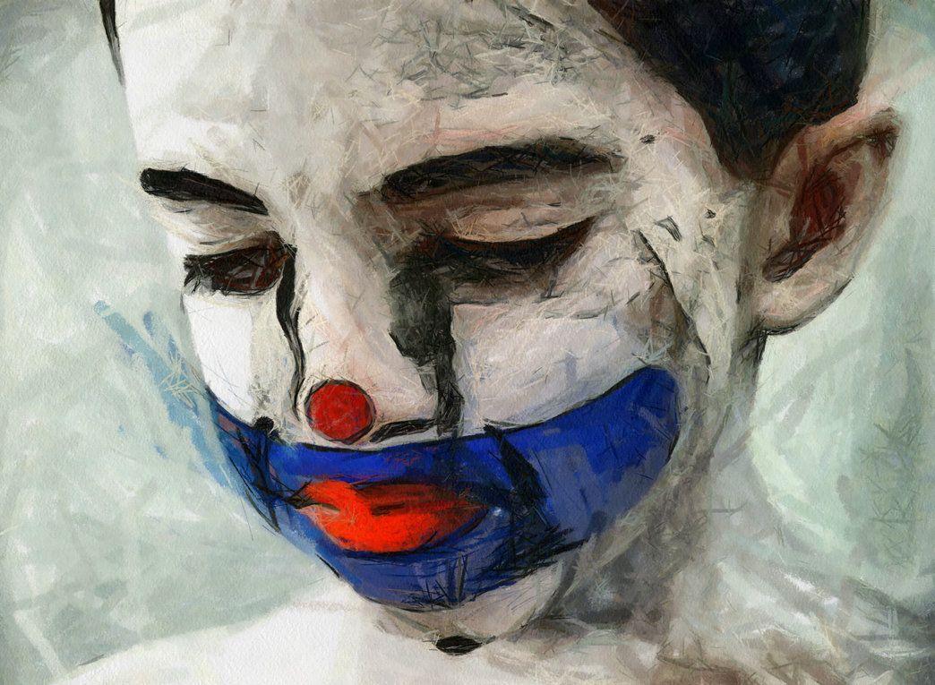 Sad Clown Boy By Jessica Art