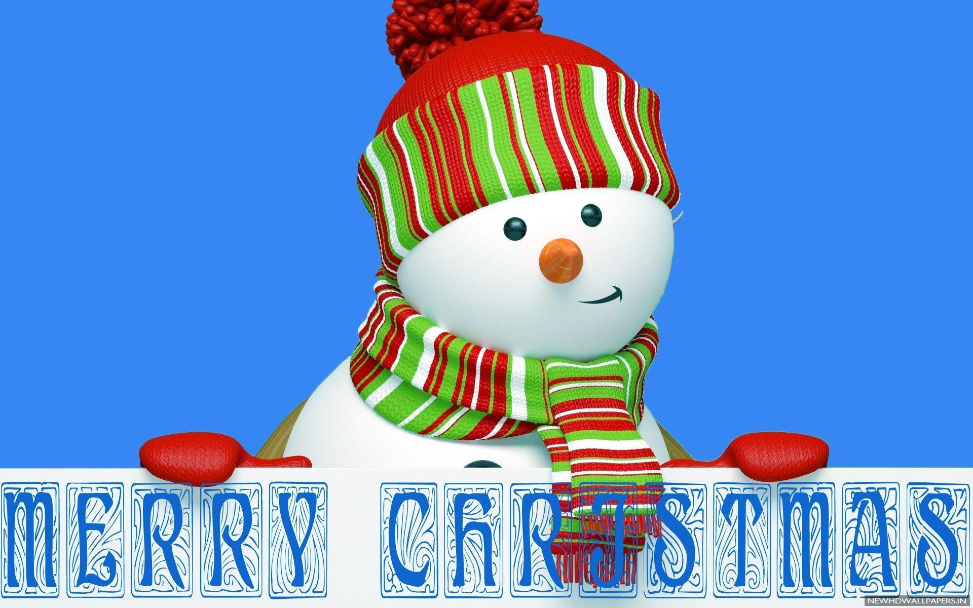 Cute Merry Christmas Snowmen Wallpaper HD Wallpaper