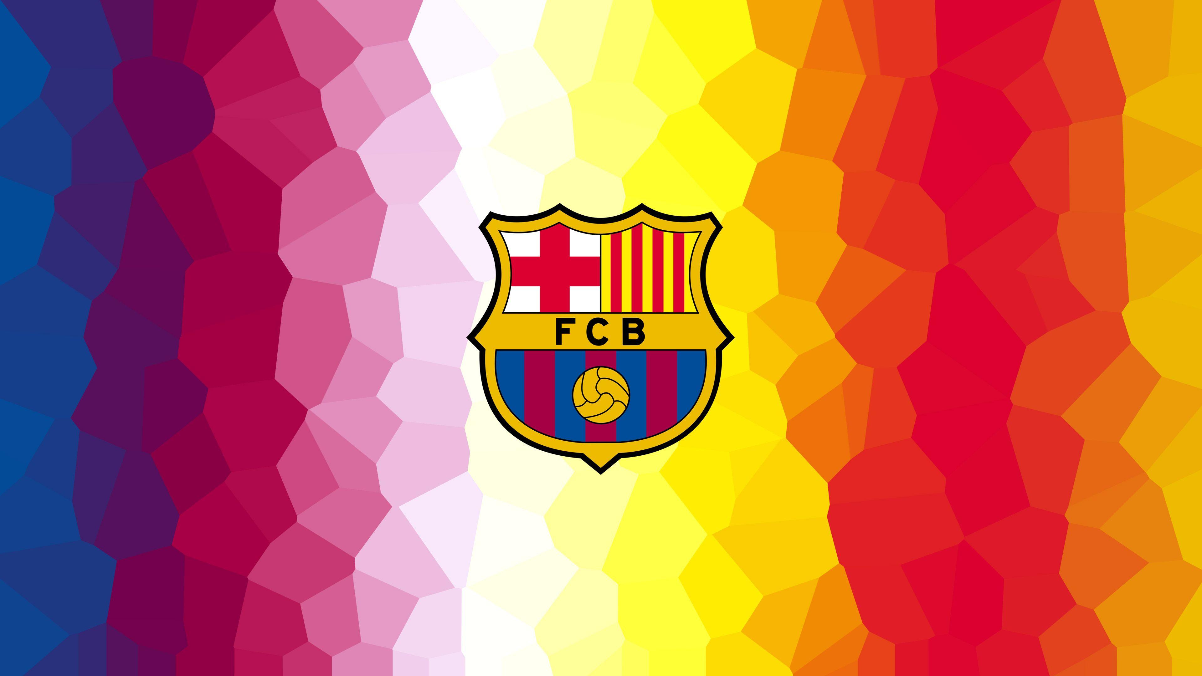 FCB Logo Minimalism, HD Sports, 4k Wallpaper, Image, Background