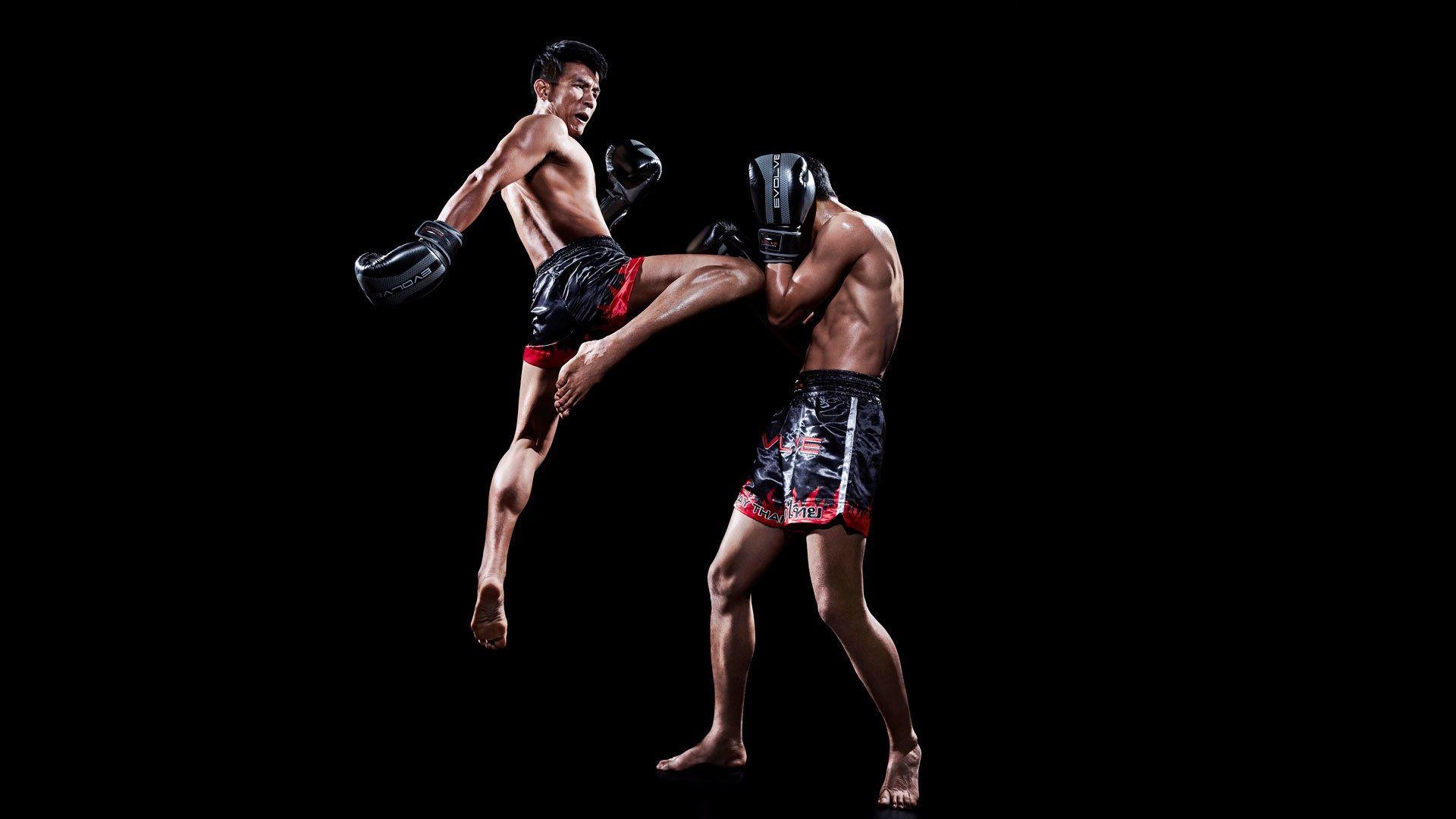 Download Wallpaper 1920x1080 Muay thai, fight, sports, black