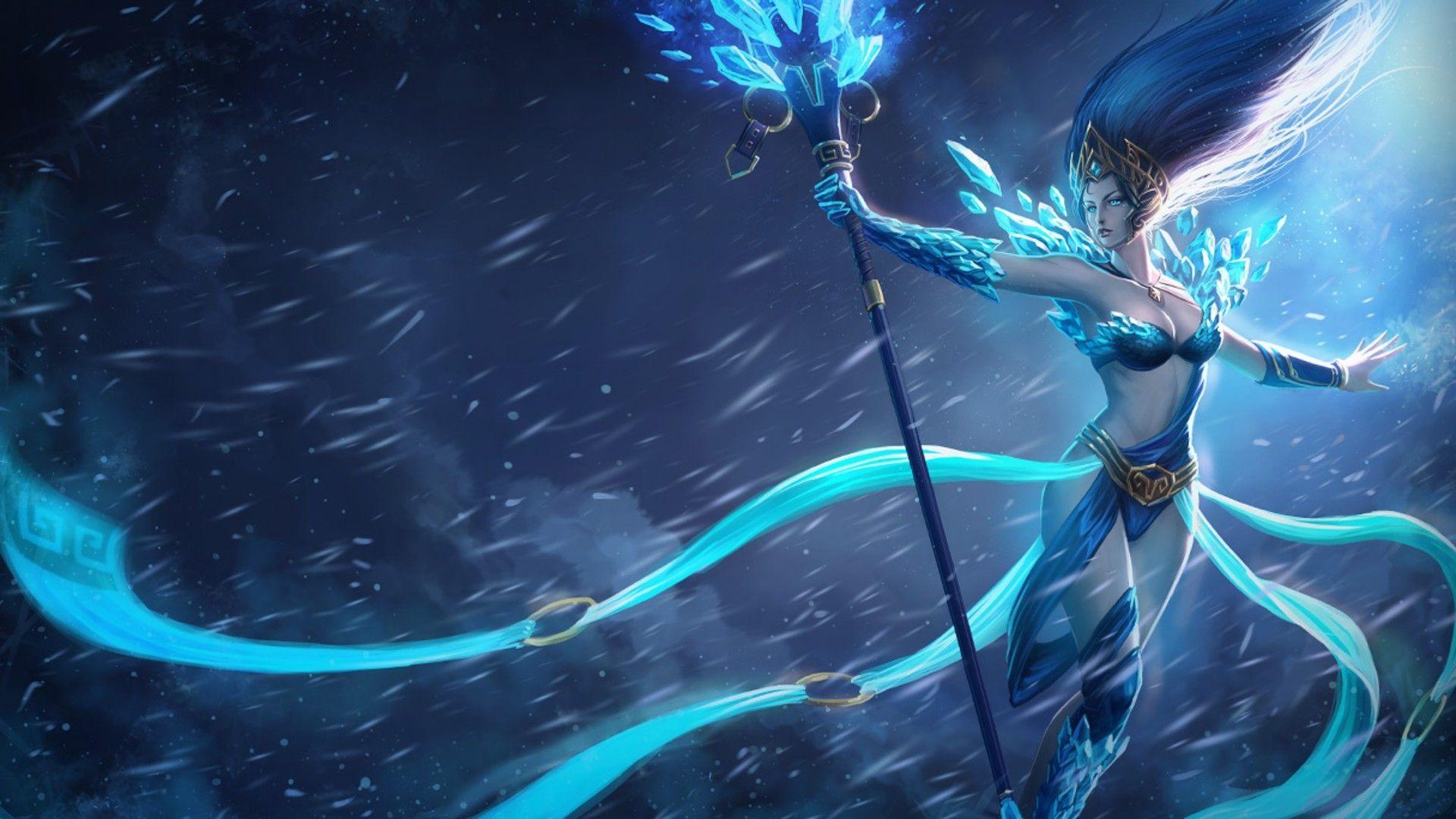 mage video games ice league of legends fantasy art frost janna