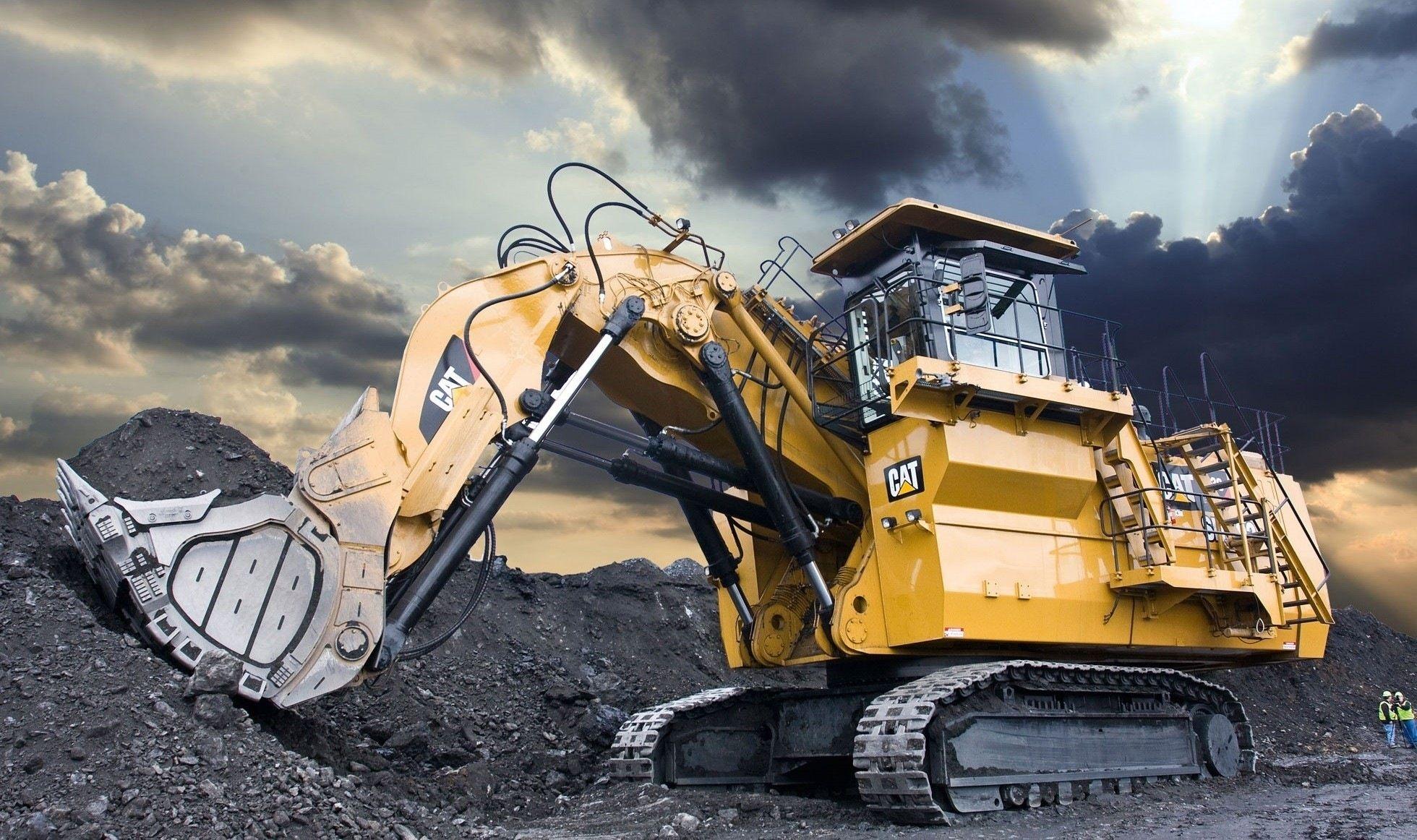 Wallpaper caterpillar, excavator, mining, hydraulics, mining machinery