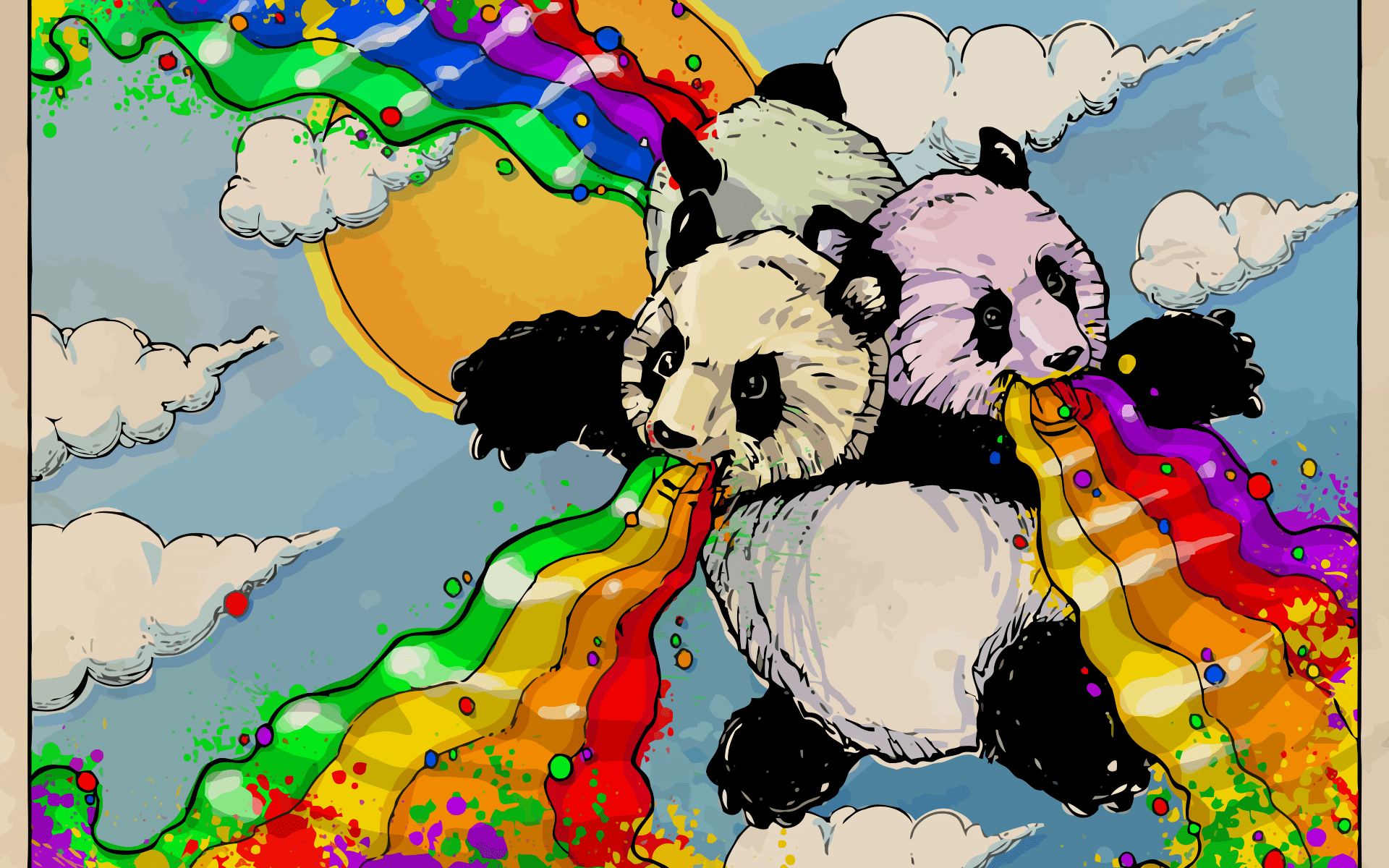 Rainbow Panda Wallpaper