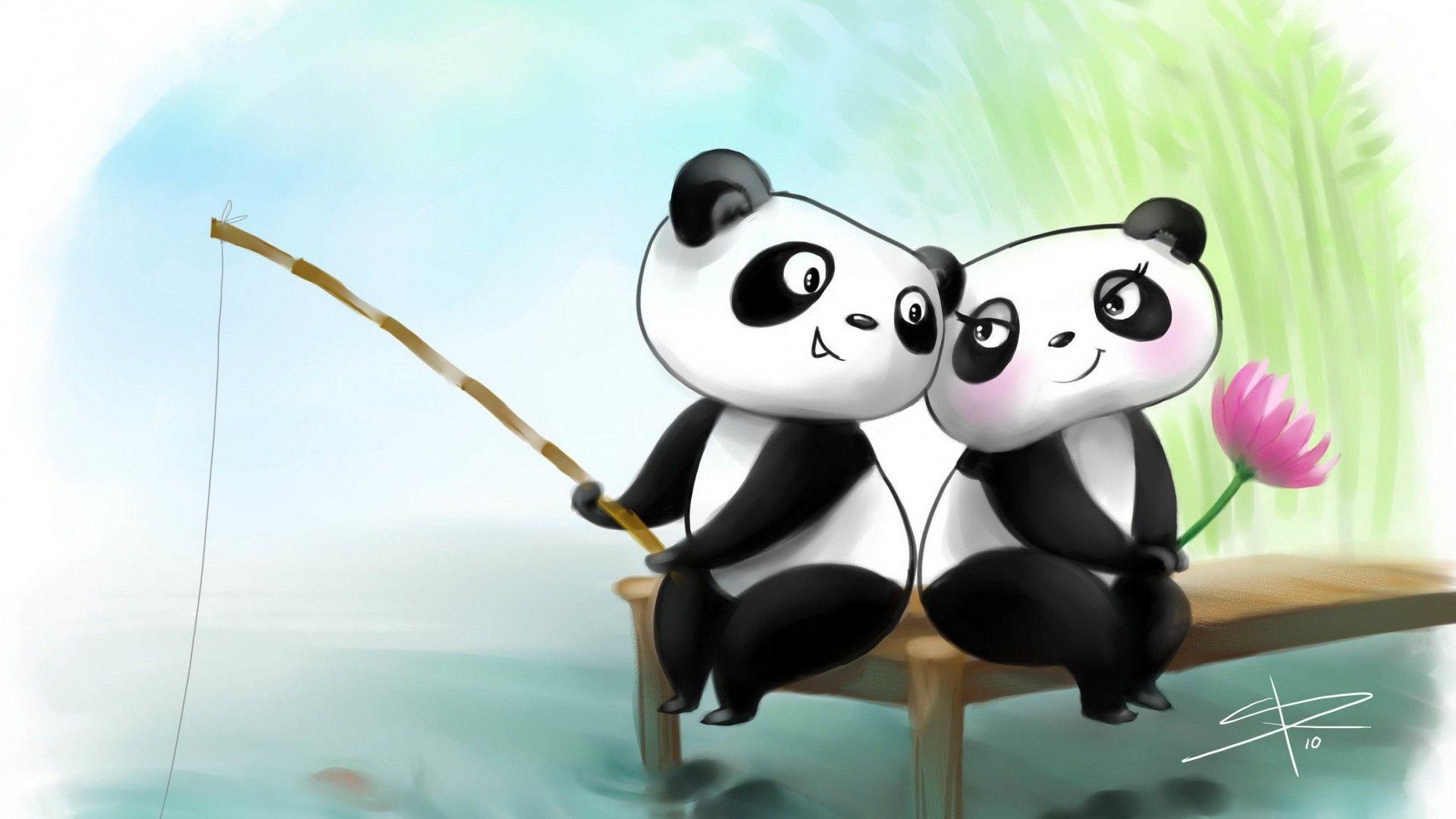 Cute Couple Panda Wallpaper. Best HD Wallpaper. Wallpapercute