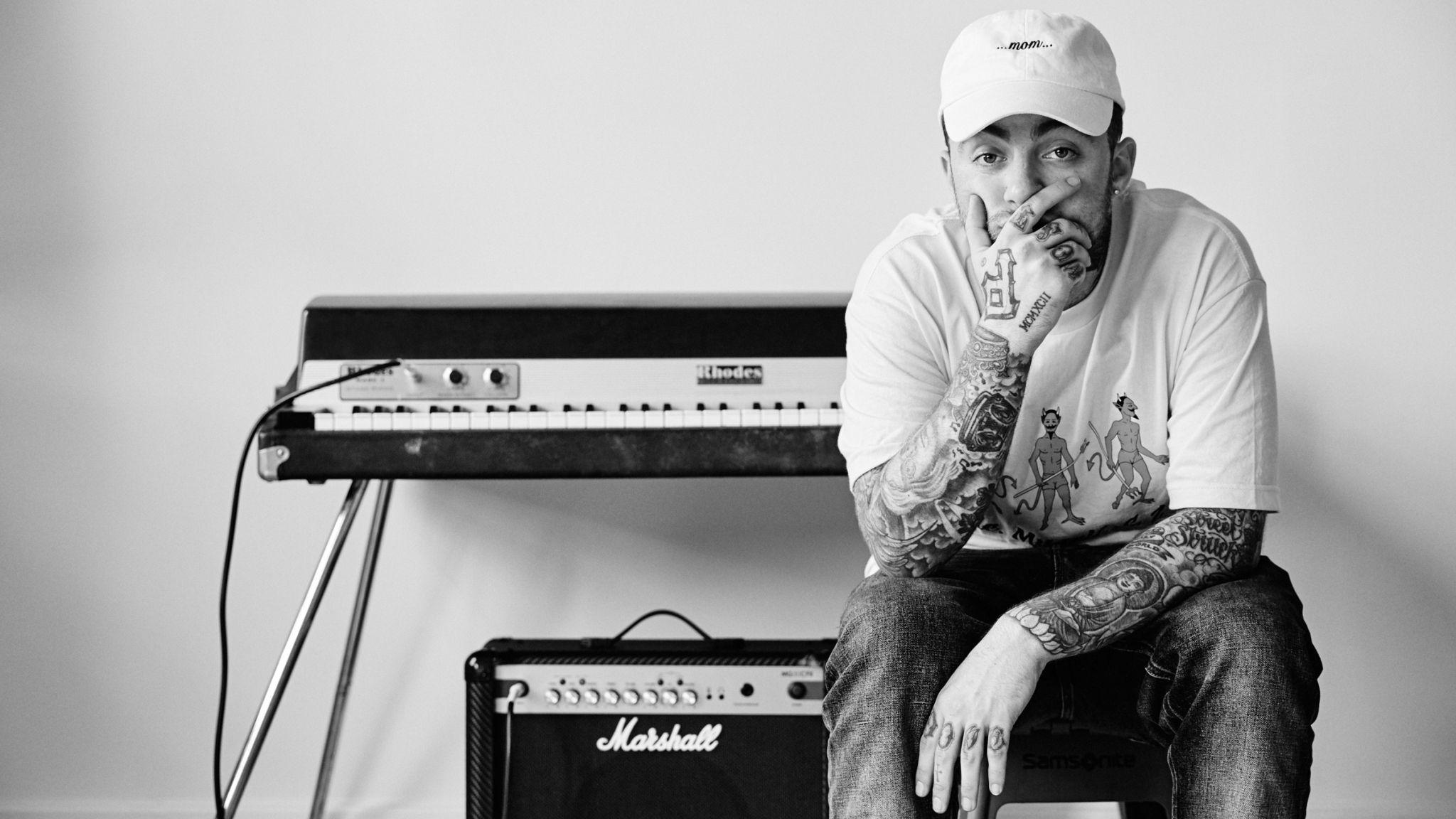 mac miller black and white poster