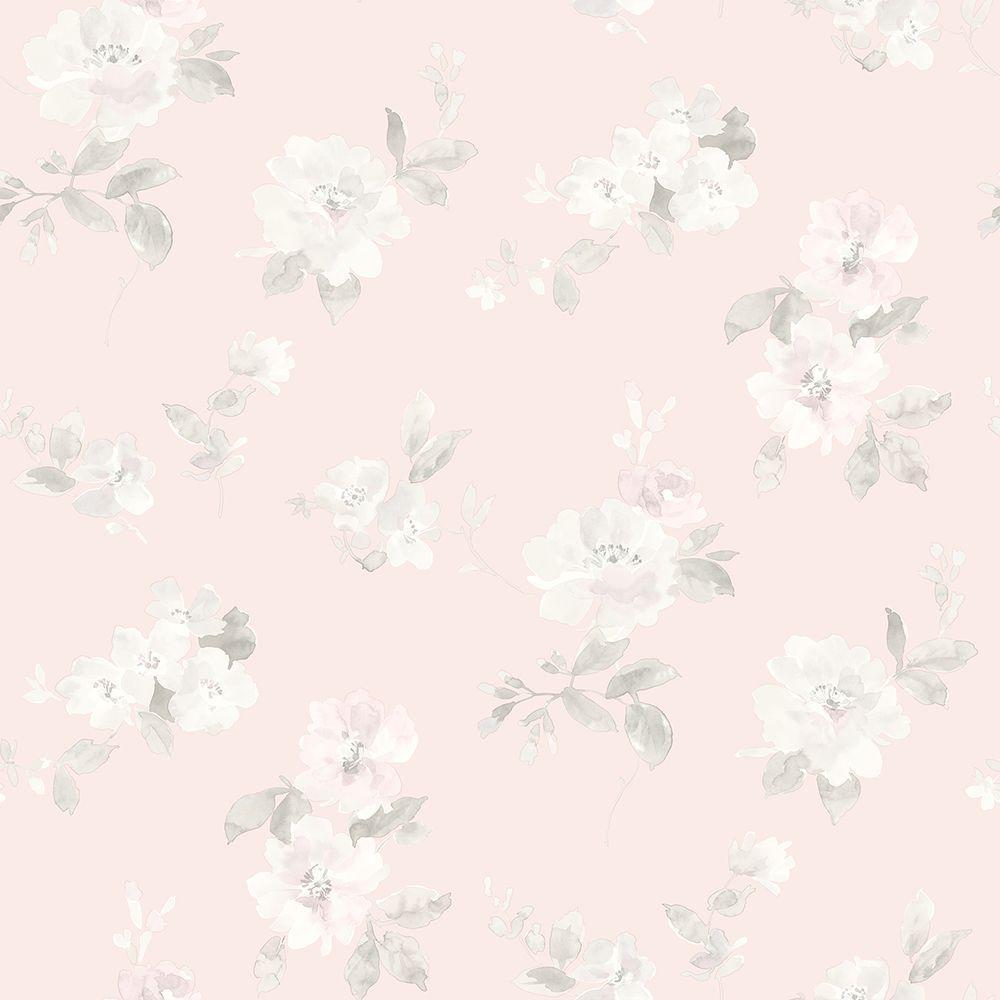 Chesapeake Captiva Light Pink Floral Toss Wallpaper HAS54598