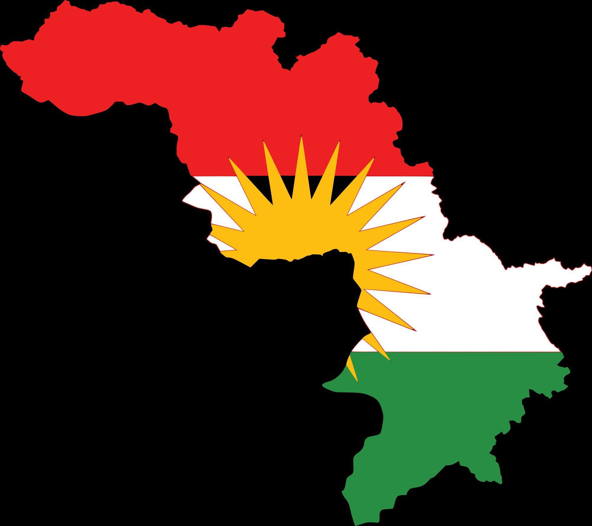 Kurdistan Flag Map