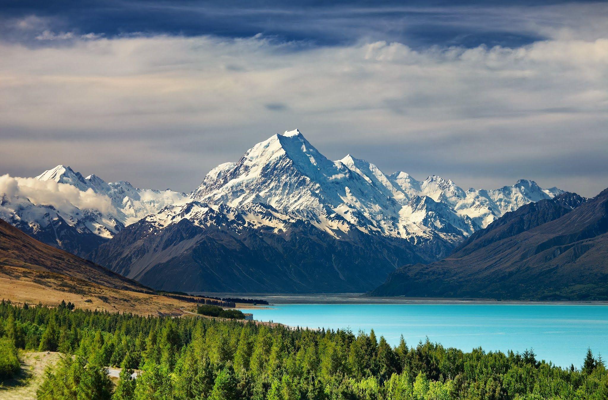 New Zealand Mount Taranaki Snow Frozen Lake 4K Wallpaper iPhone HD Phone  #4490f