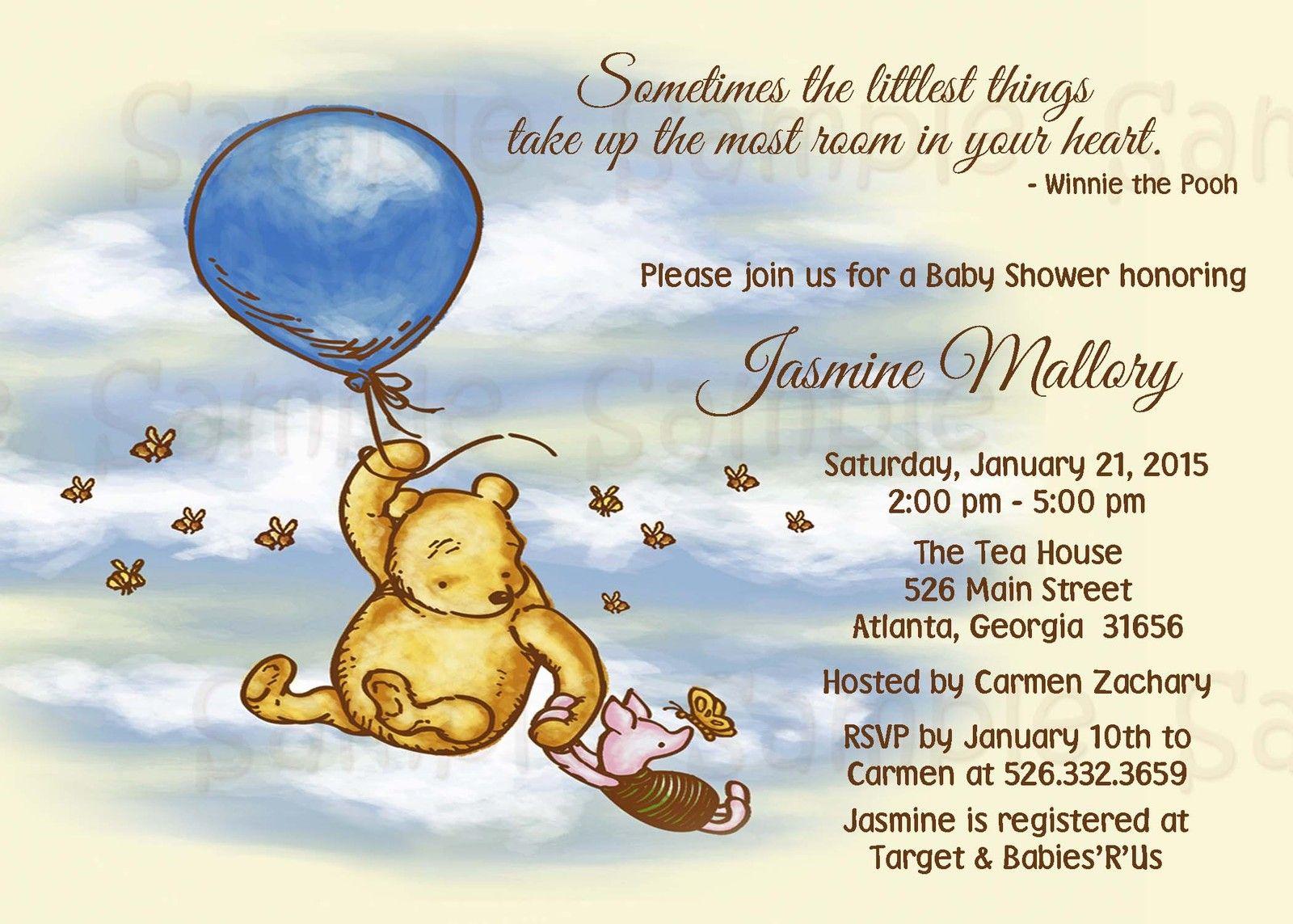 Baby Shower Invitations Elegant Winnie The Pooh Baby Shower