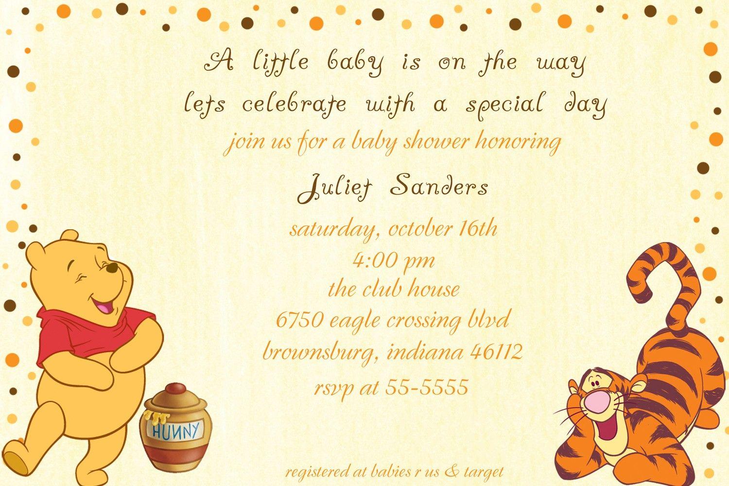 Excellent Winnie The Pooh Baby Shower Invitations To Create Your Own