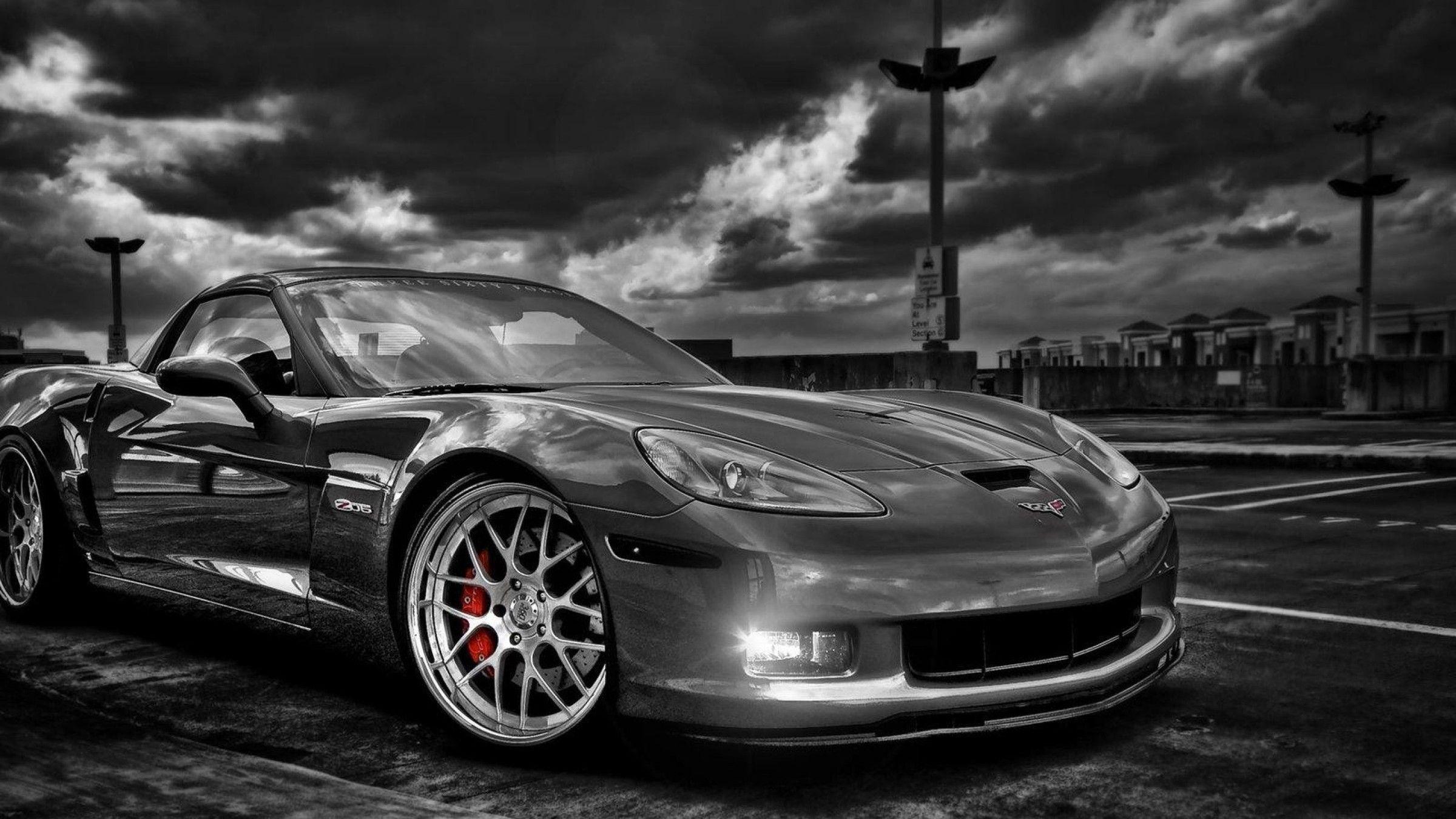 Black and white cars corvette chevy wallpaper