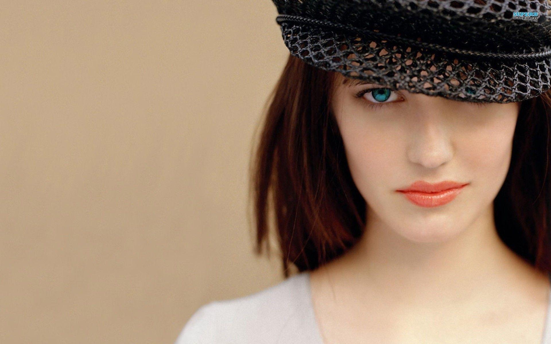 Eva Green in Cap with Red Lips