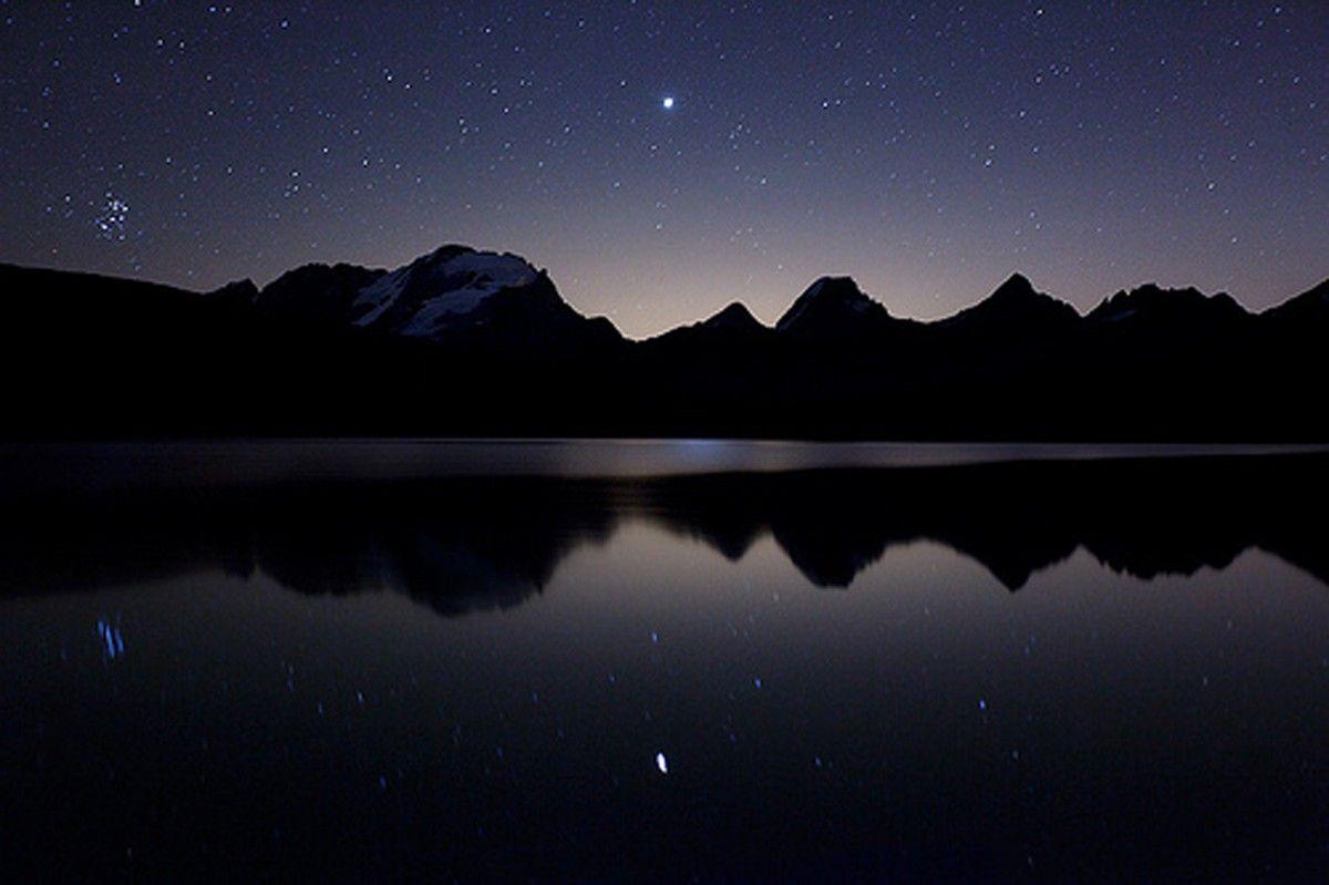 Sky: Midnight Skies Tumblr Stars Blue Water Mountains Black Free