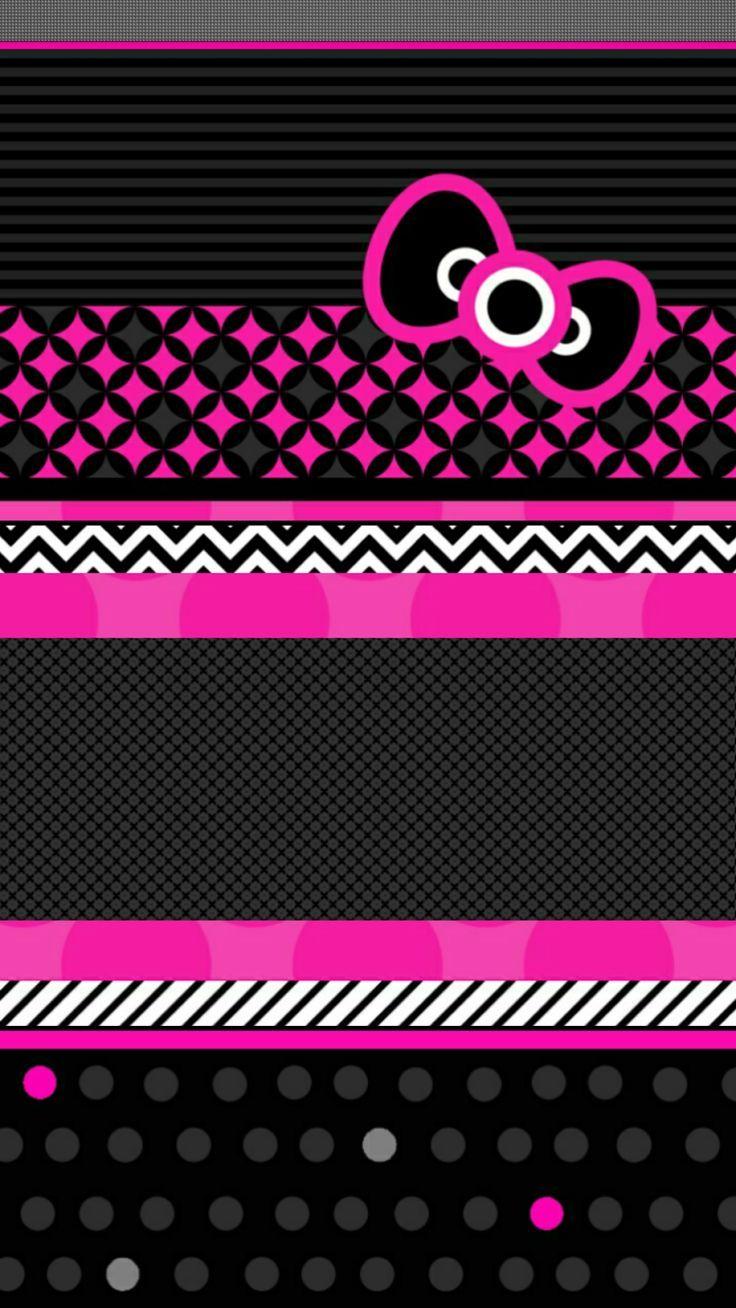 Hello Kitty Pink And Black Love Wallpaper Mobile Extra Wallpaper 1080p