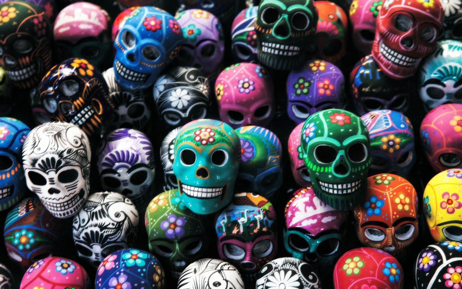 Skull Art, Mexico, Oaxaca Widescreen Wallpaper. Wide Wallpaper.NET