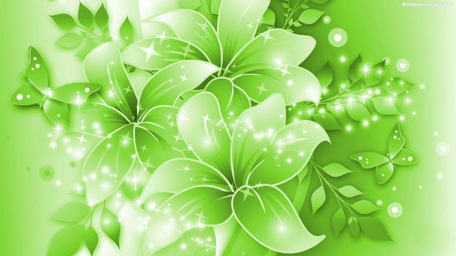 Green Flowers Wallpaper 10 Background Wallpaper