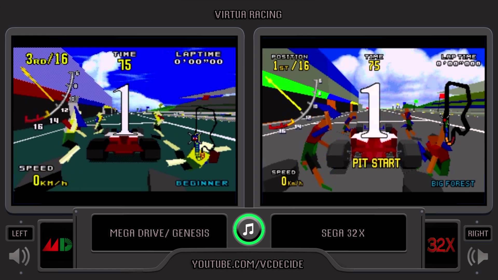 Virtua Racing (Sega Genesis/ Mega Drive vs 32x) Side