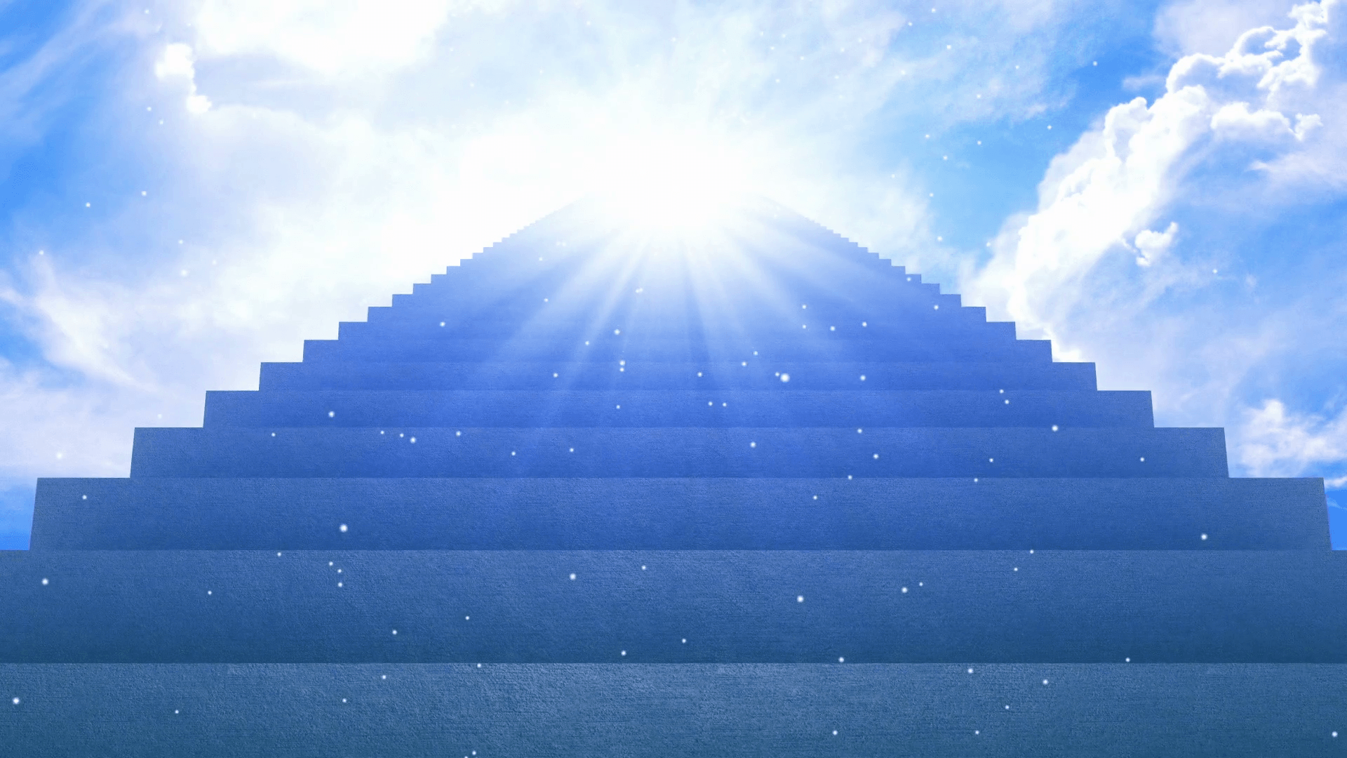 Stairs Going Leading up to a Divine Light Source in The Bright Blue