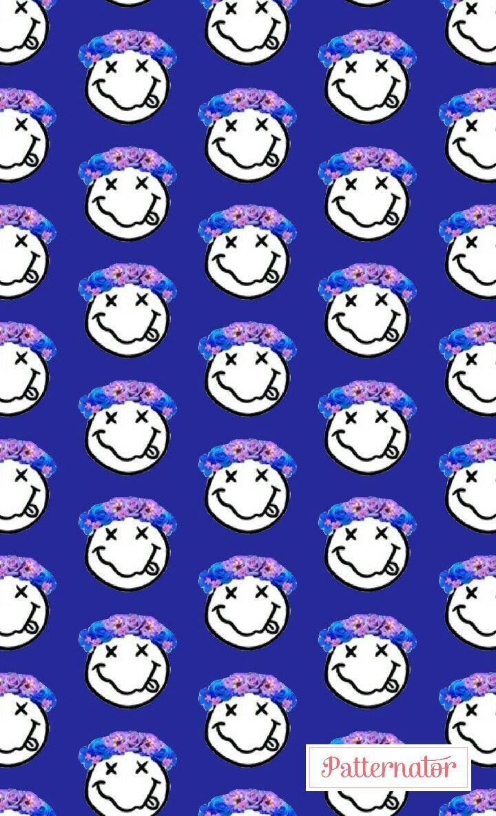 Cute Dark Blue Patternator Nirvana Emoji Smiley