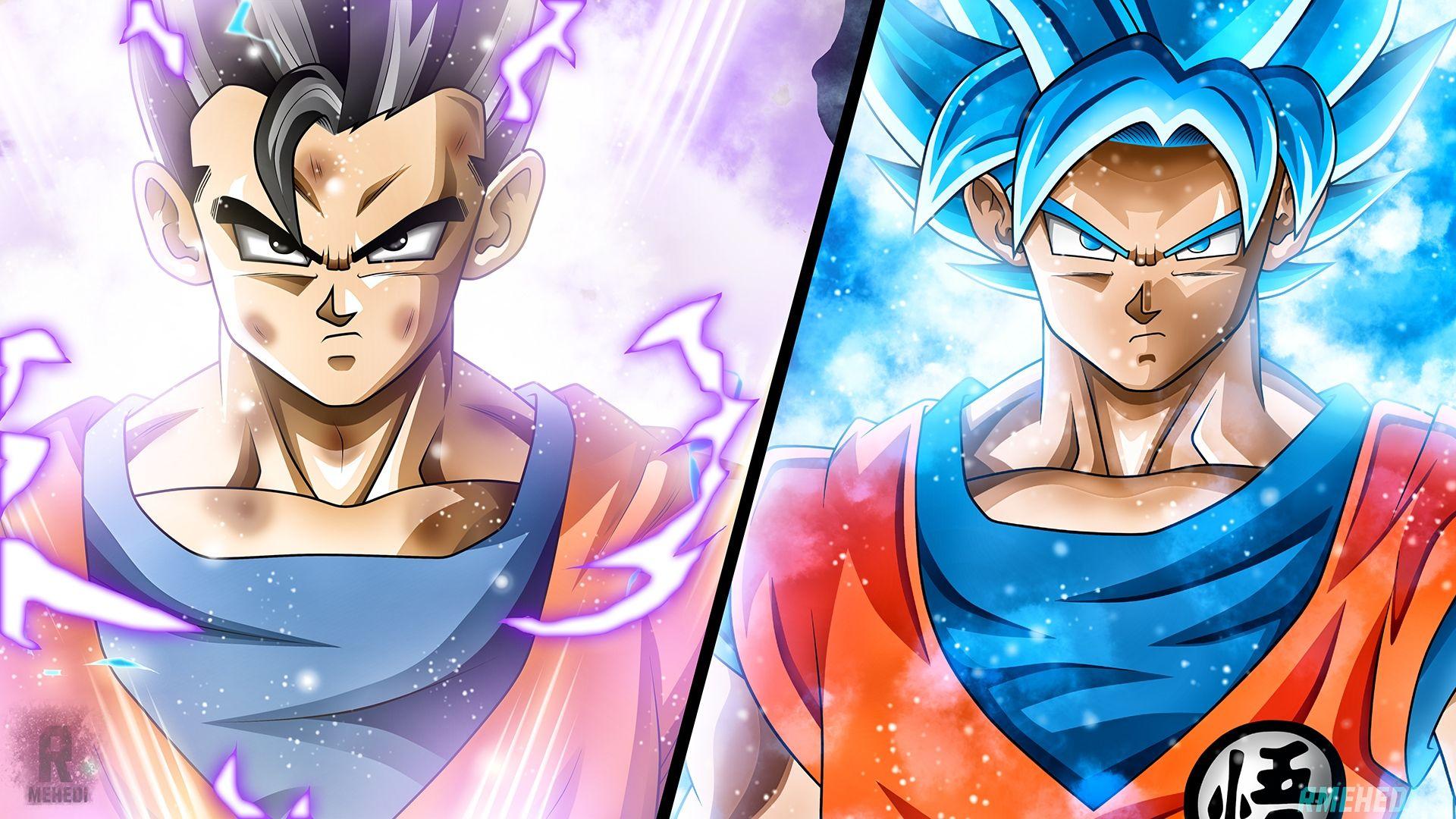 Gohan and Goku Blue Dragon Ball Supe. Wallpaper