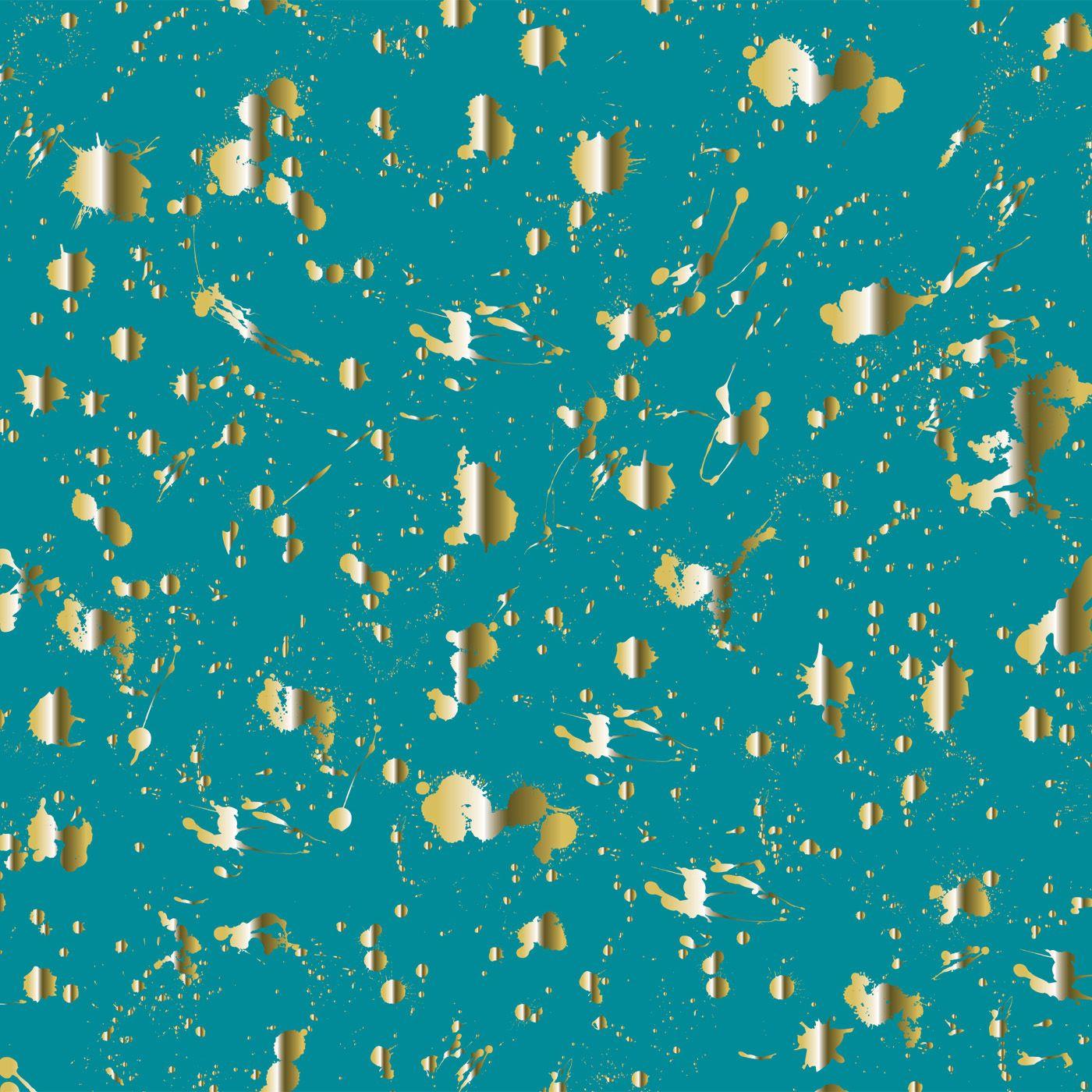 Drip Teal and Gold Wallpaper
