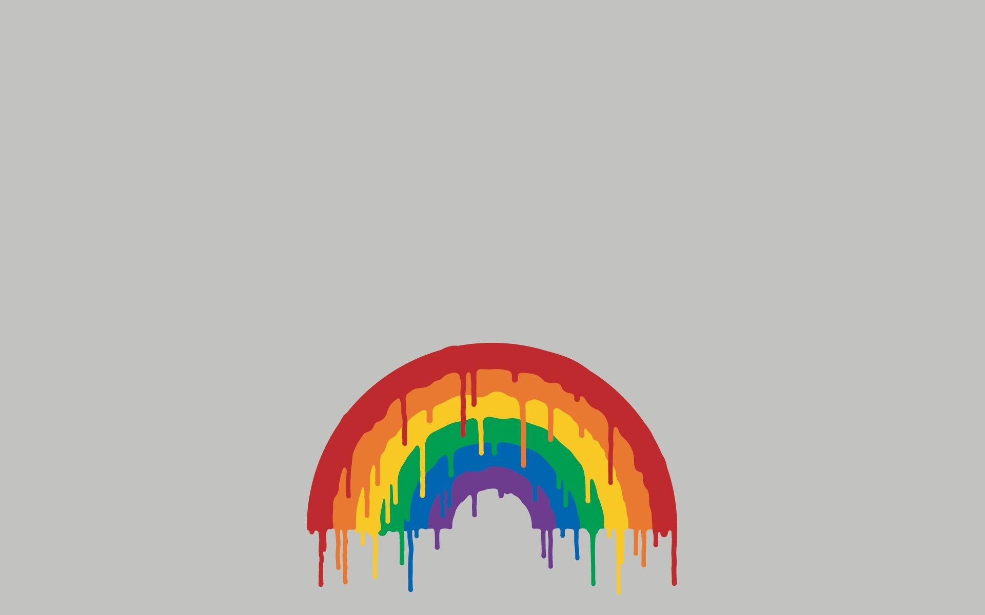 minimalistic, rainbows, simple background, drip, drips