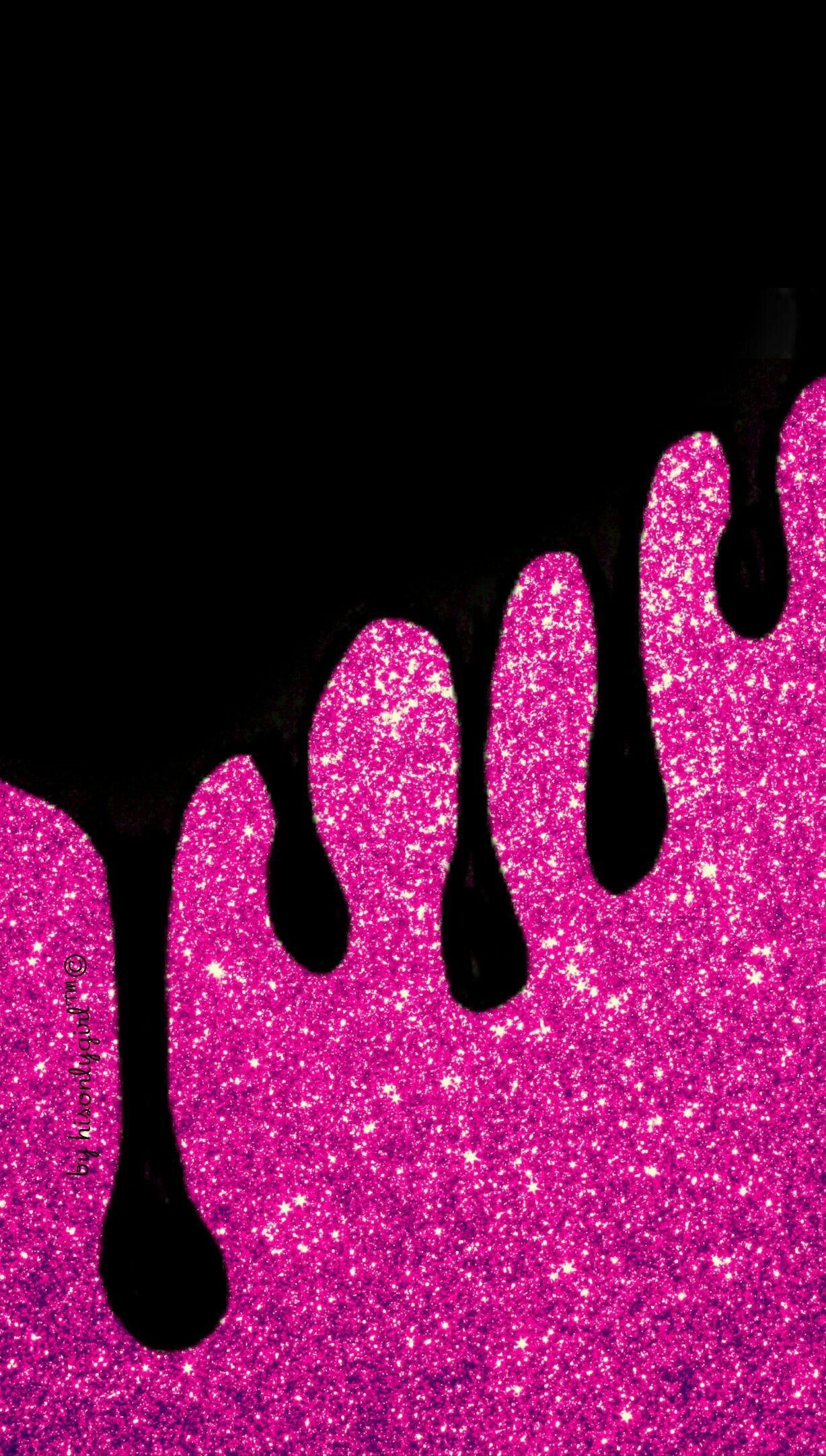 Pink glitter drips iPhone/android wallpapers I created for the app