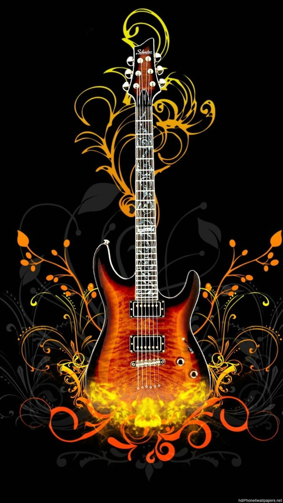 3D Guitar Wallpaper iPhone. Guitar wallpaper iphone, Guitar art