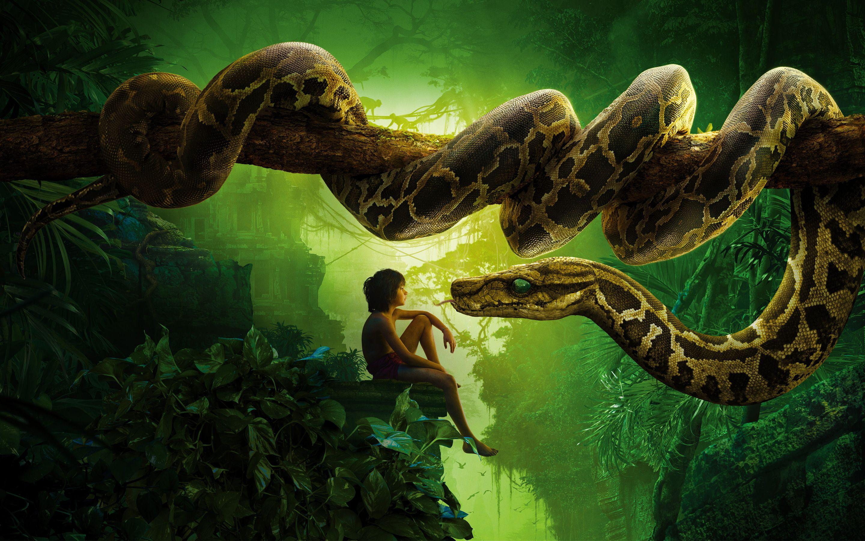 Jungle Book Snake Kaa Mowgli Wallpaper
