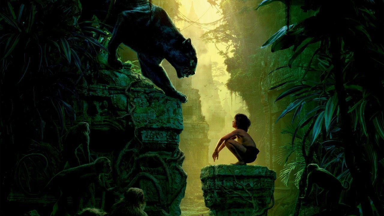 Wallpaper Bagheera, Mowgli, Jungle Book, Movies