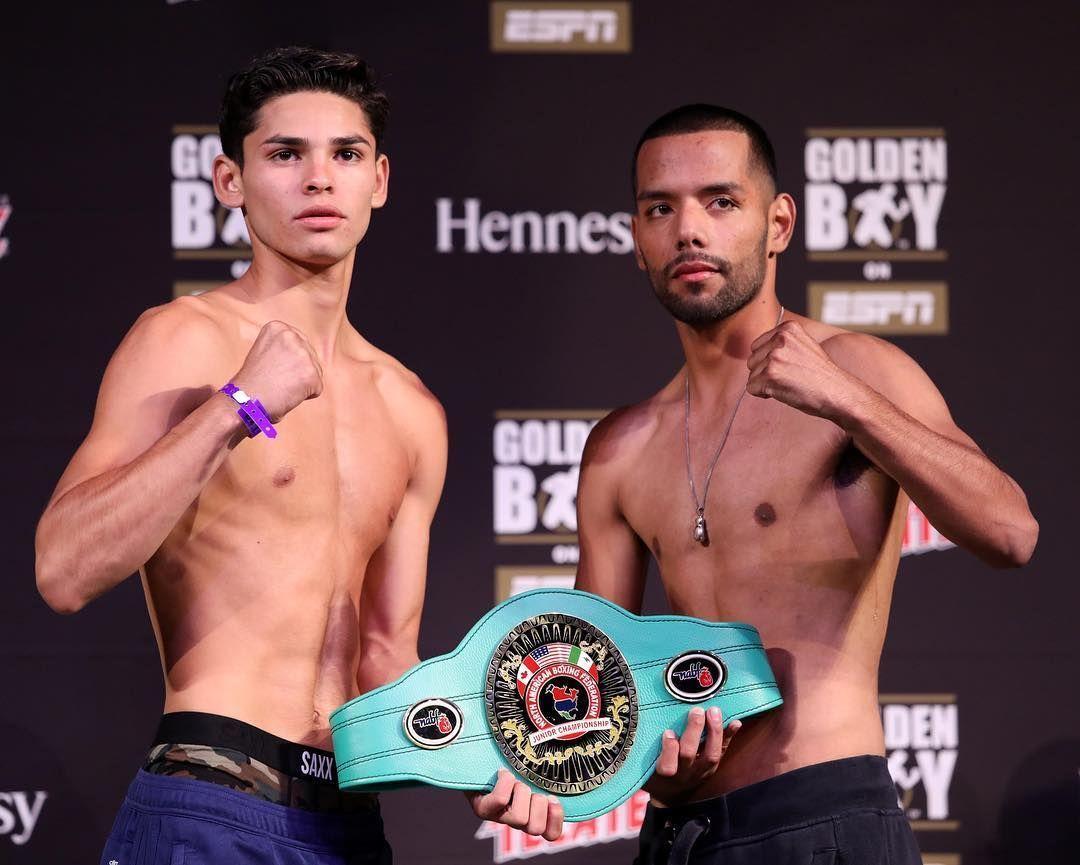 Ryan Garcia (130lbs) and Miguel Carrizoza weigh in ahead of their 10