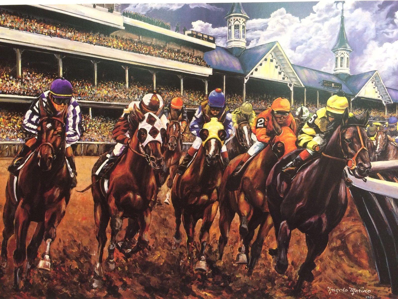 Seattle Slew Triple Crown Lithograph # 1 by Angelo Marino 1977 Horse