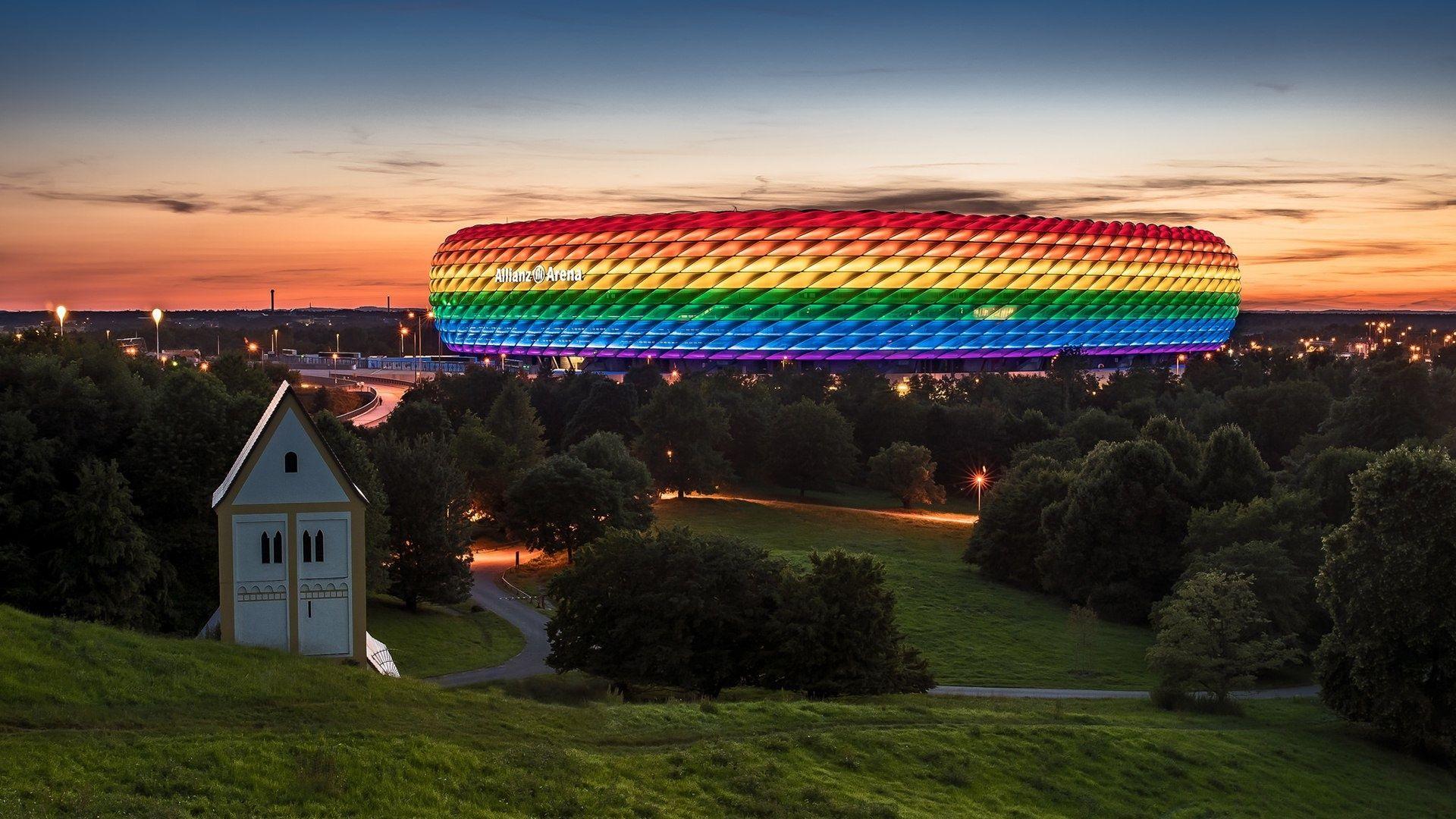 Allianz Arena In Rainbow Colours Wallpaper. Wallpaper Studio 10