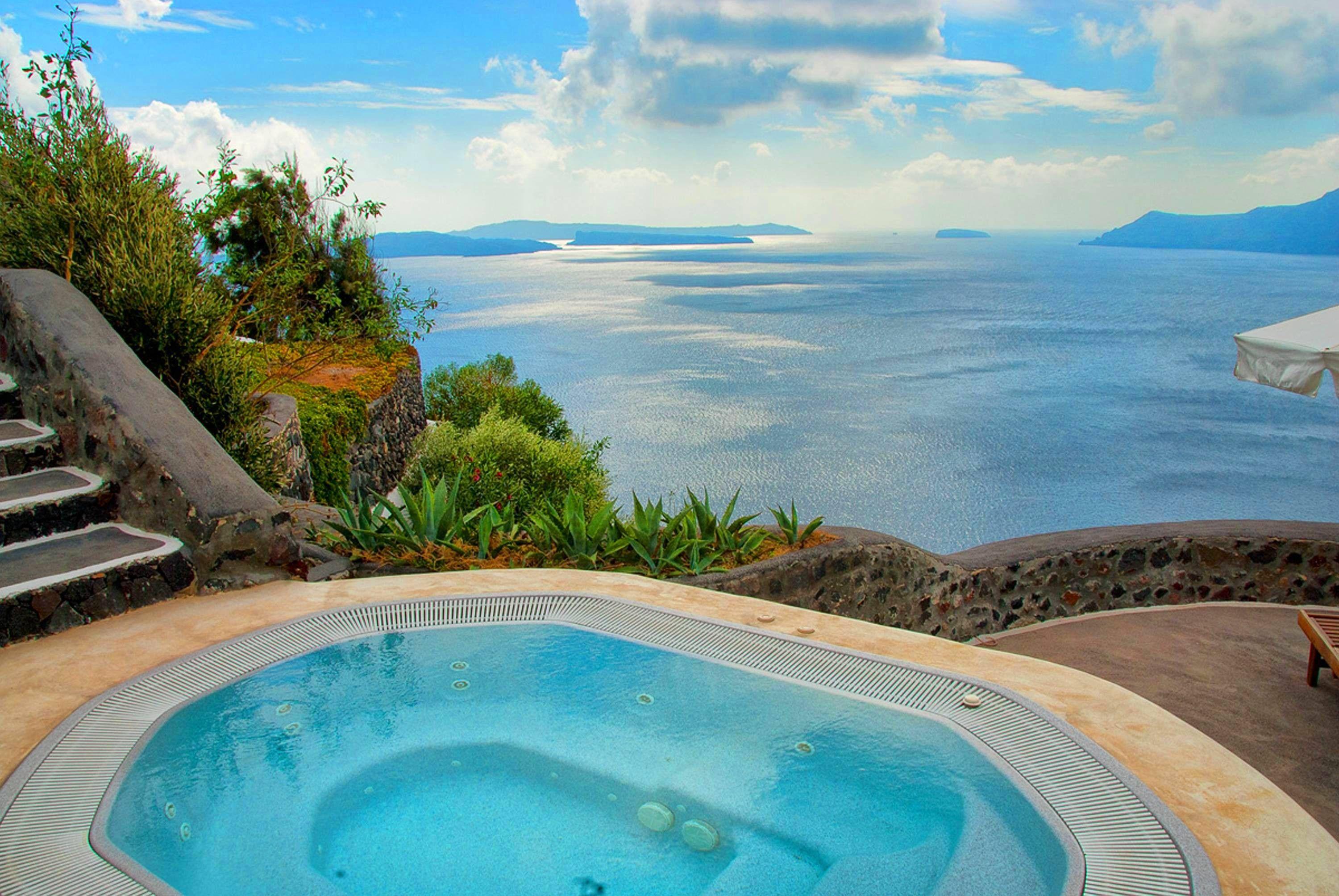 Oceans: Islands Ocean Greece Hot Paradise Vista Santorini Spa Tub