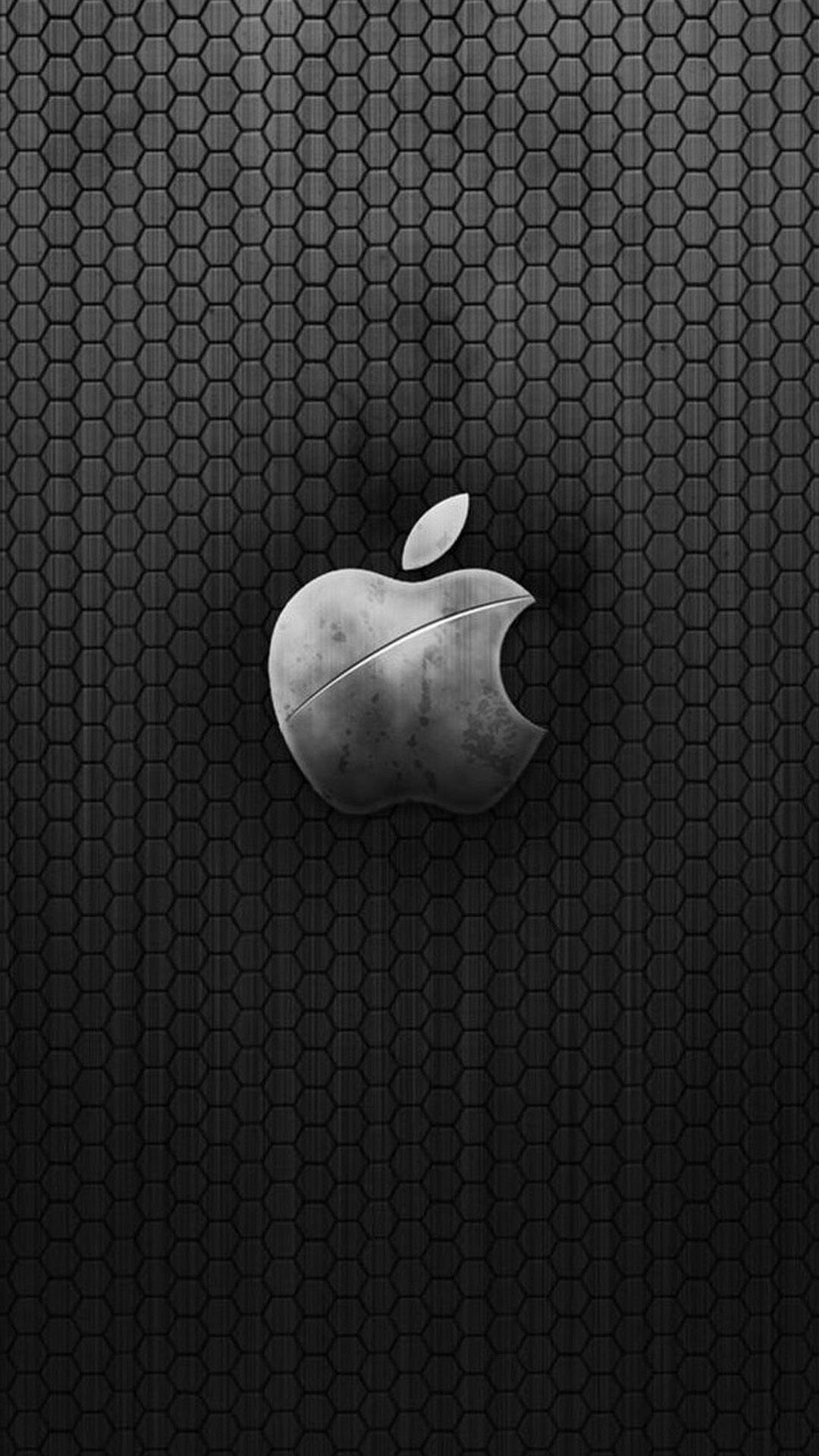 Metallic Apple logo wallpaper
