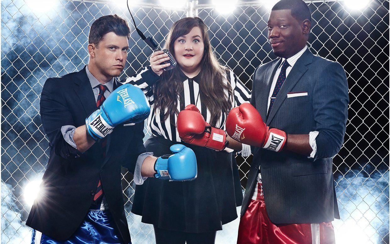 Colin Jost image Colin Jost, Aidy Bryant, and Michael Che