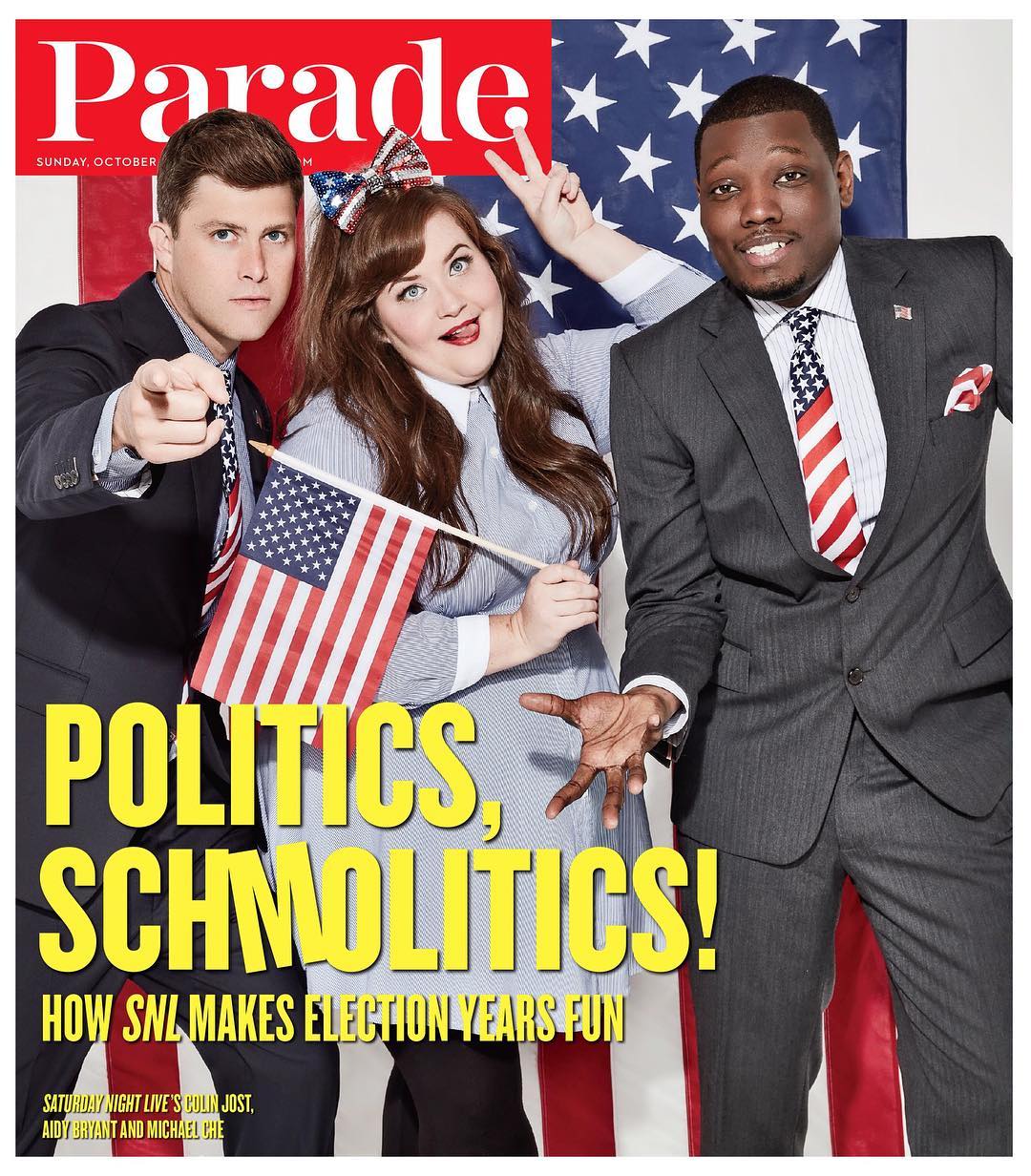 Colin Jost image Colin Jost, Aidy Bryant, and Michael Che