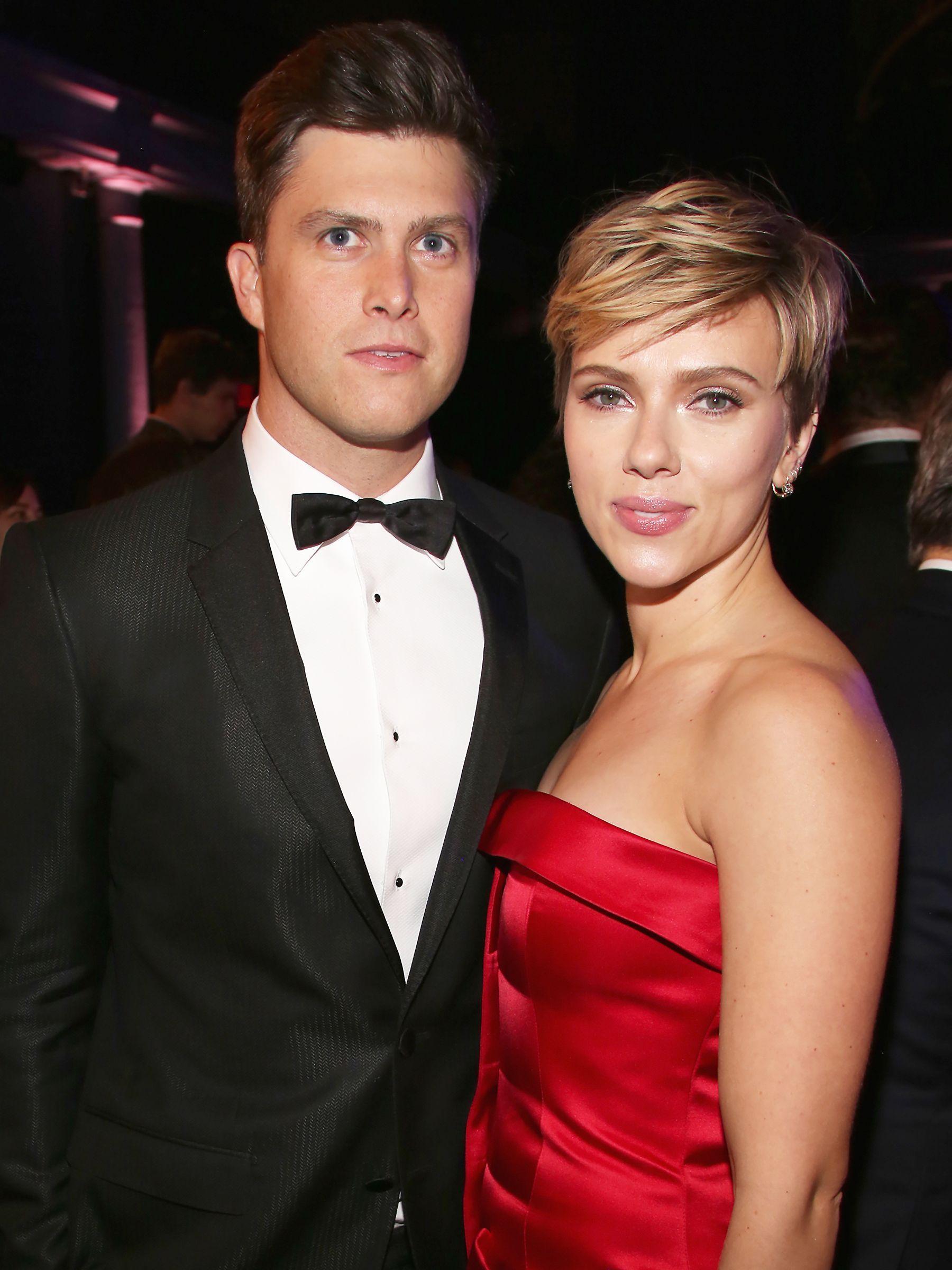 Scarlett Johansson Colin Jost SNL Holding Hands