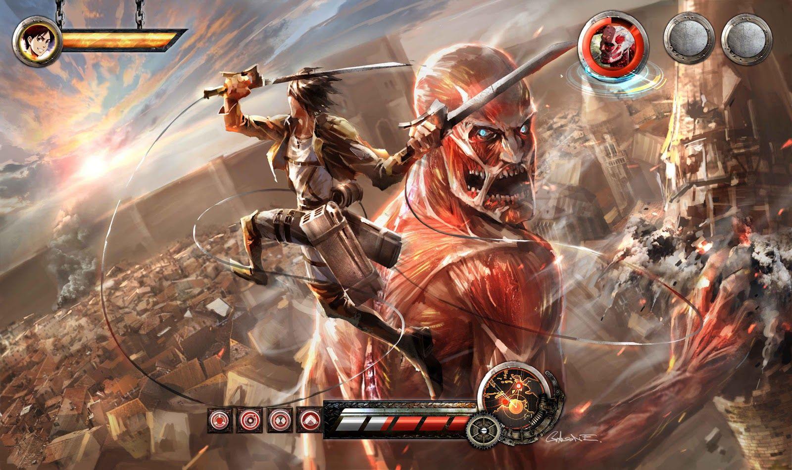 hd wallpaper: Eren Jaeger vs Colossal Titan Epic Fight a44