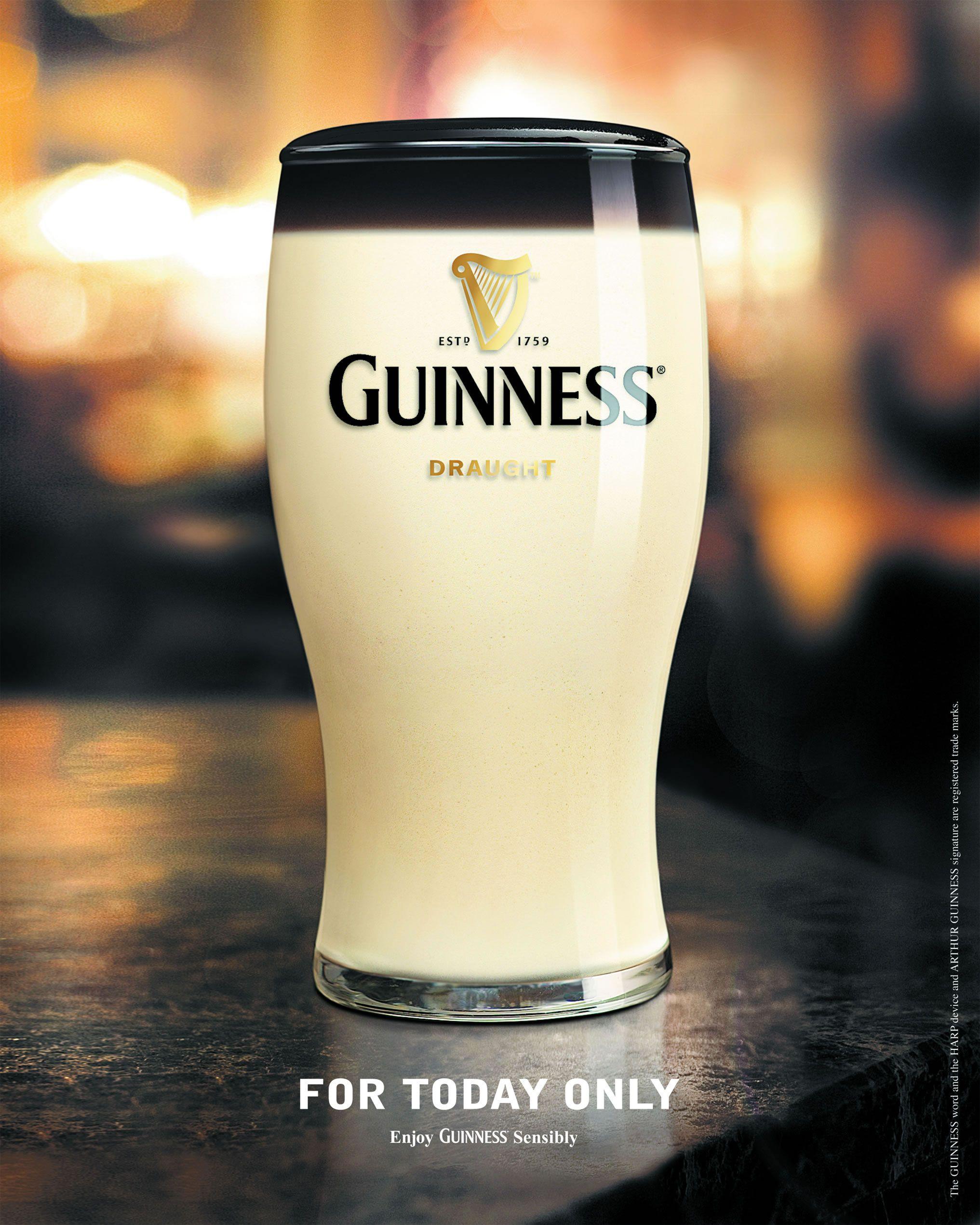 Wallpaper. Dessert. Guinness draught, Glass, for today only