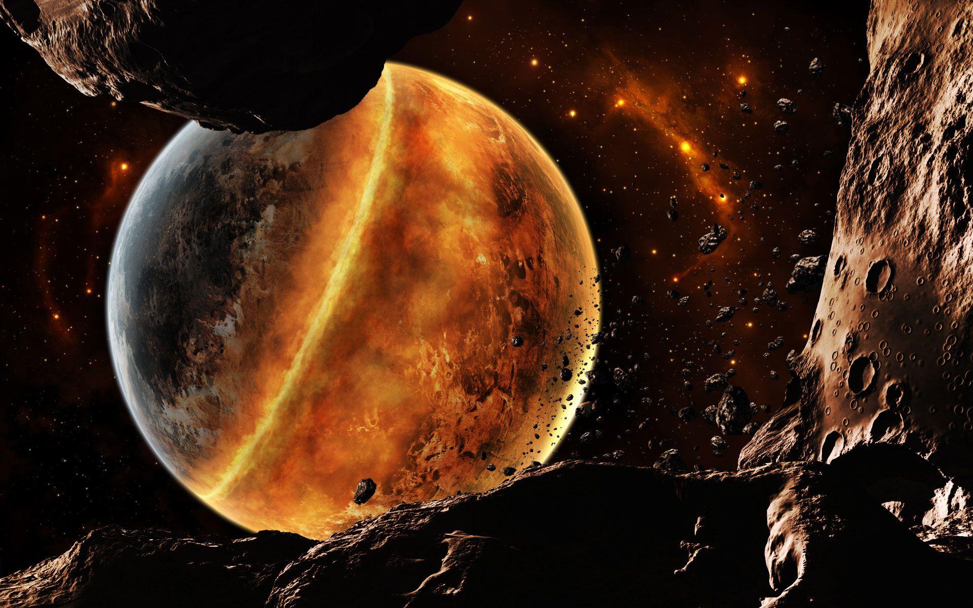 planet, asteroids wallpaper