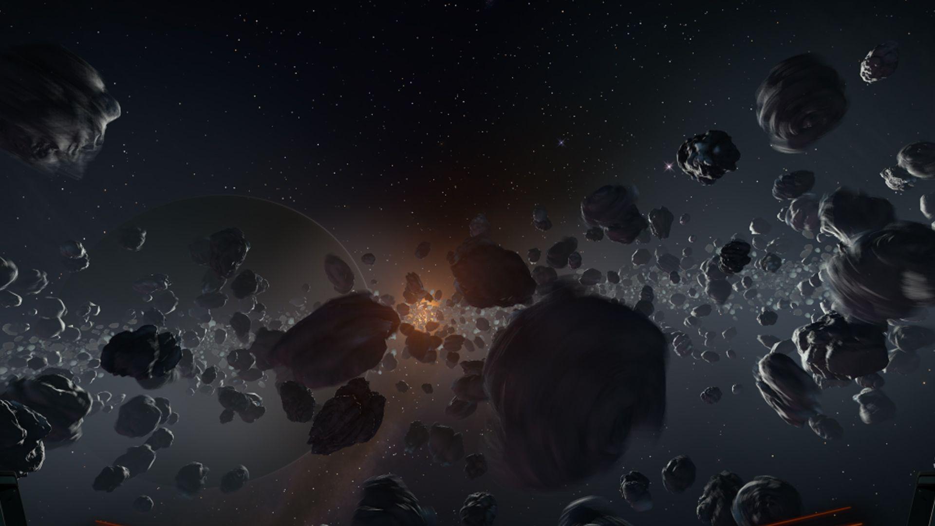 Vulcan Asteroid Field asteroids have motion and fly about