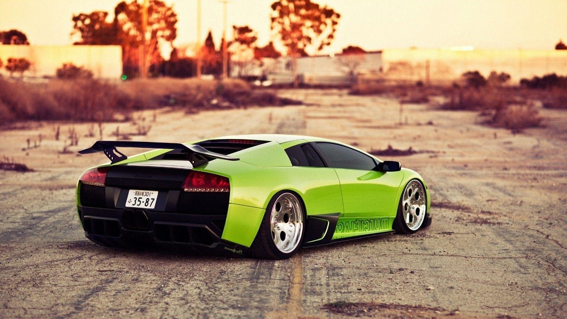 Wallpaper.wiki Green Lamborghini Murcielago 1080p Car Wallpaper PIC